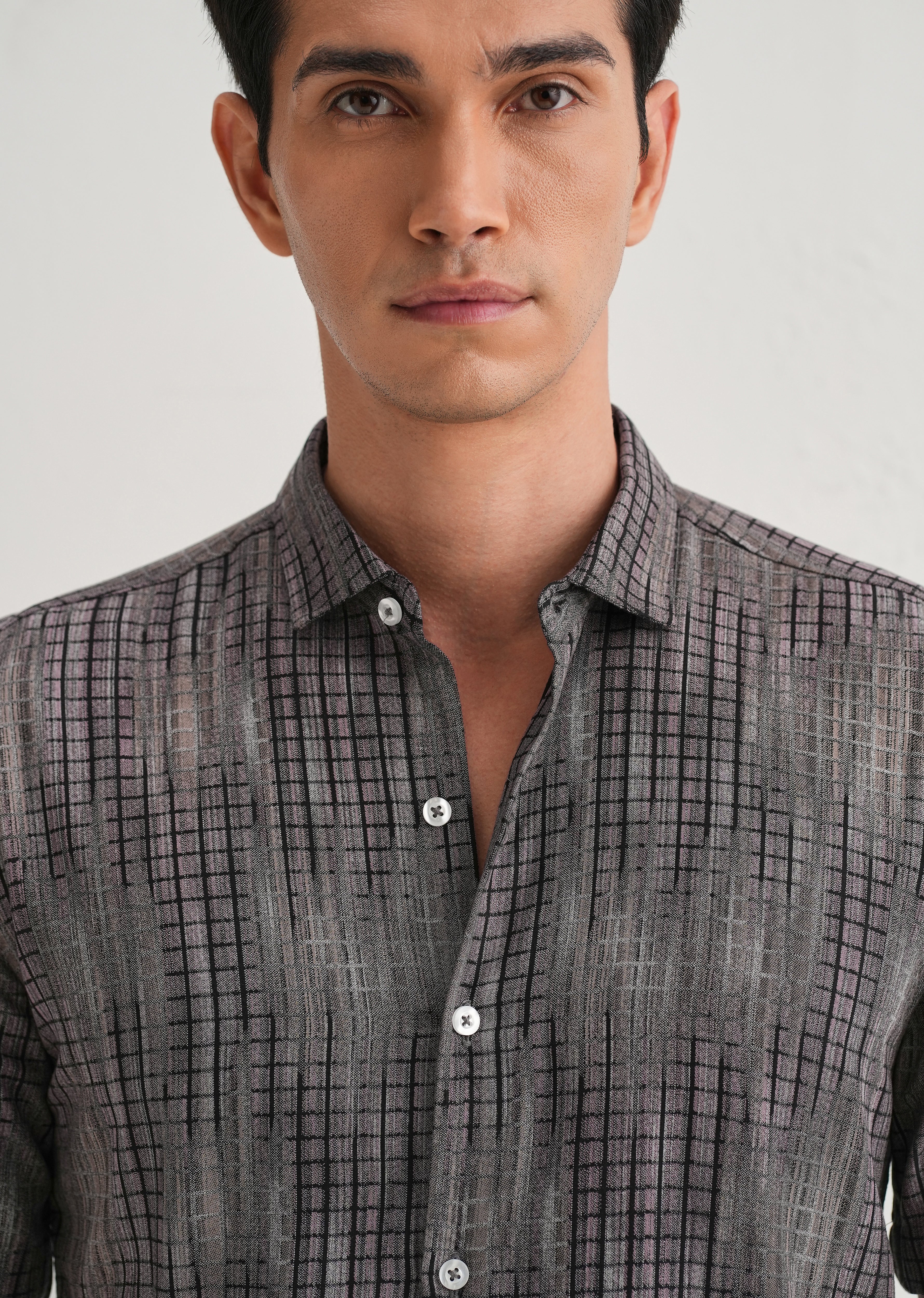 Faded Stripe Pink Print Shirt