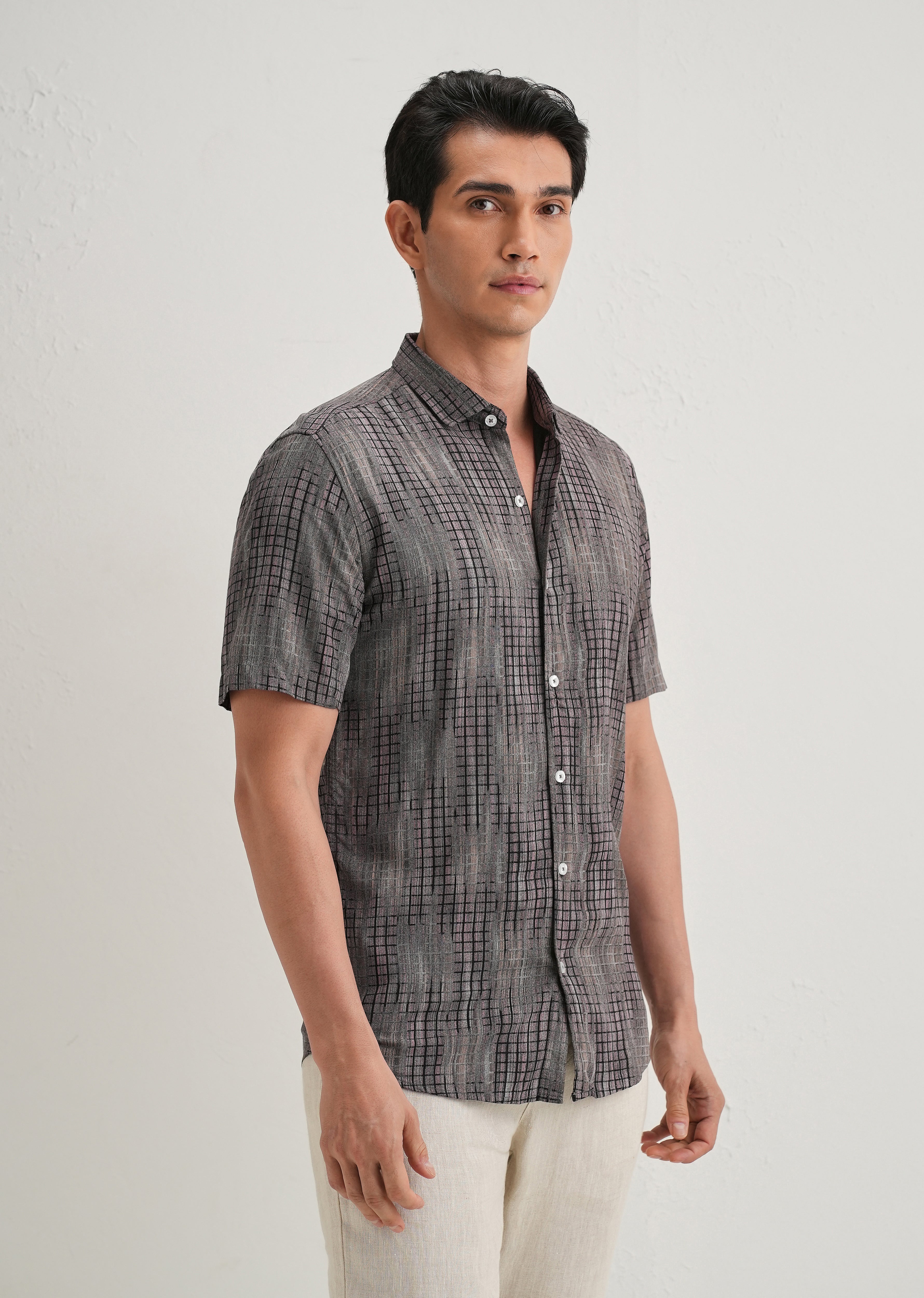 Faded Stripe Pink Print Shirt