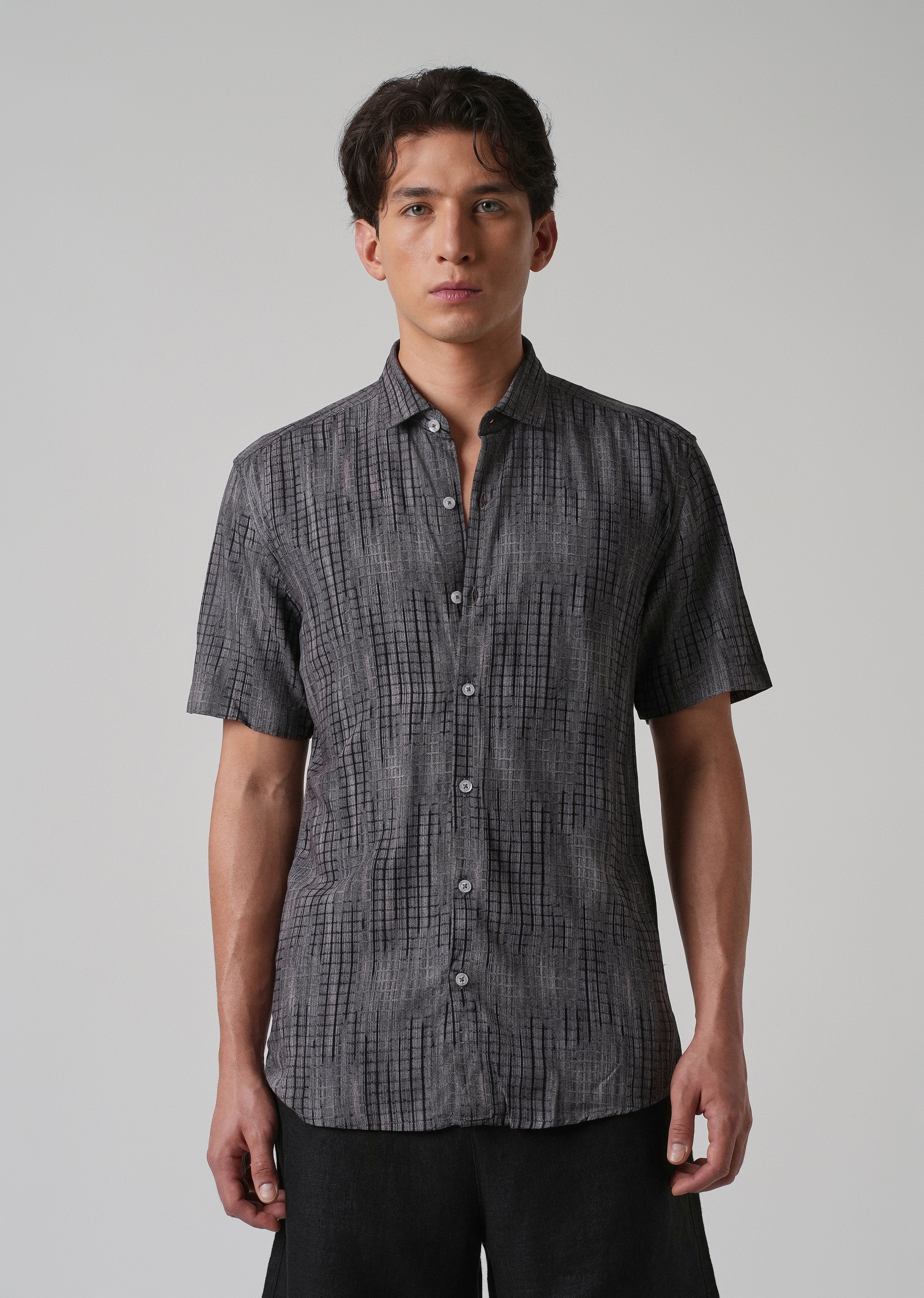 Faded Stripe Print Shirt