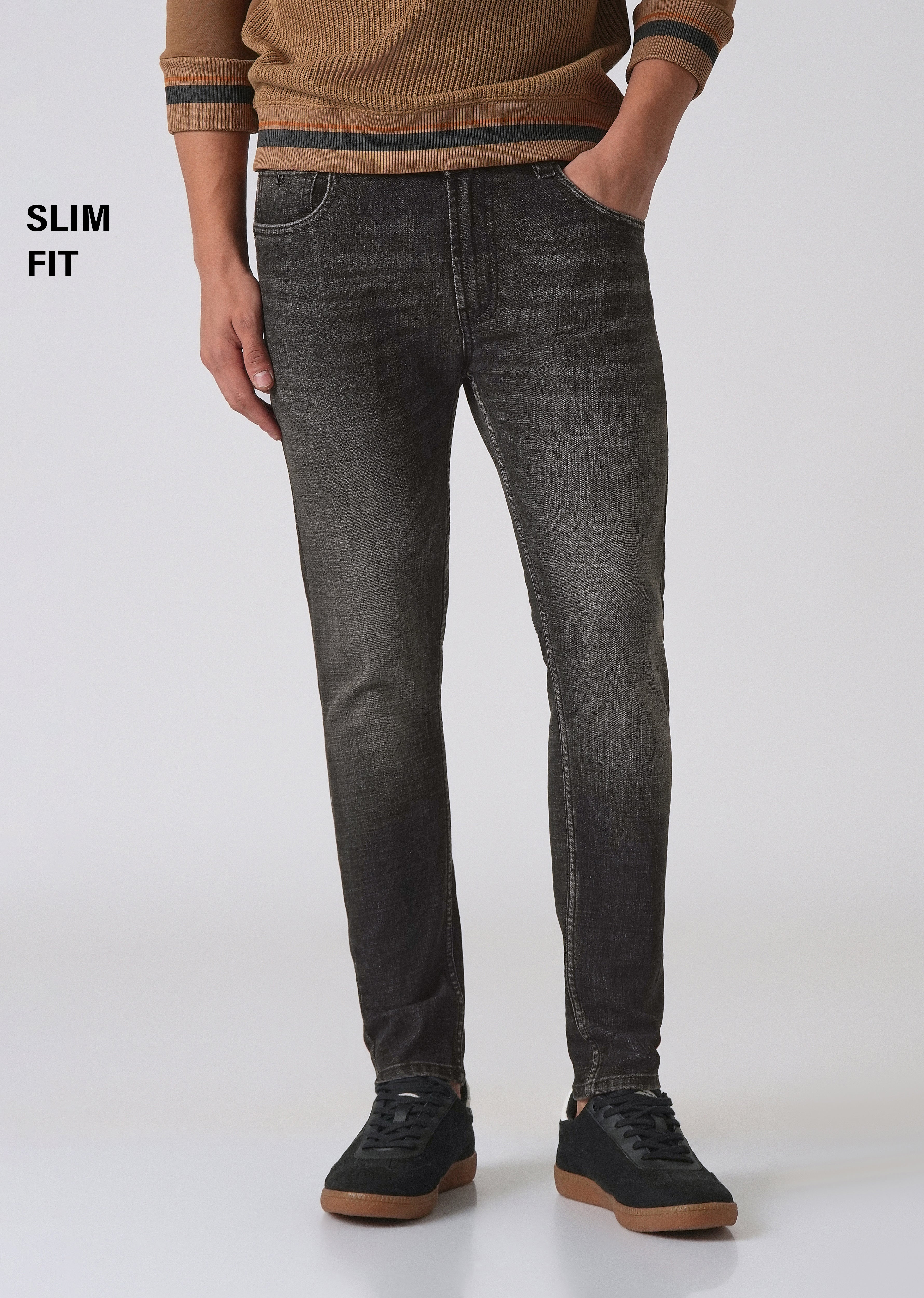 Faded Black Slim Fit Denim