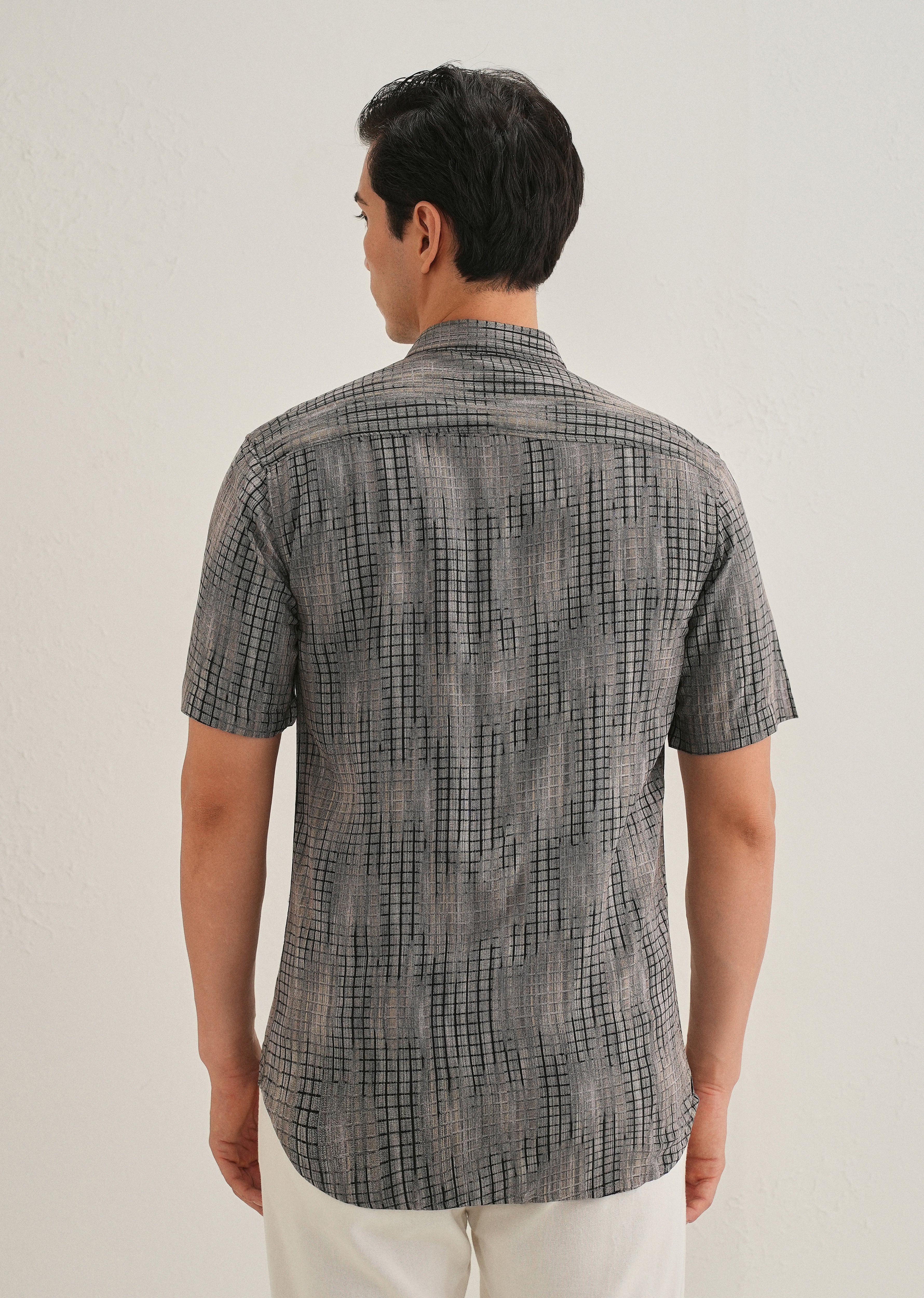 Faded Grey Stripe Print Shirt