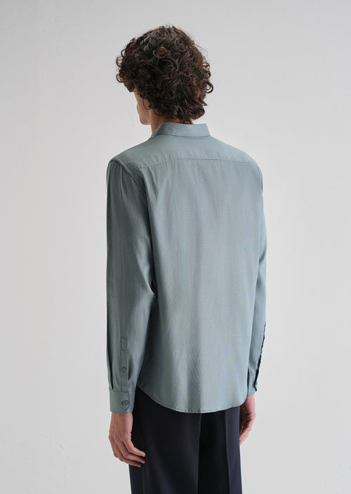 Fairview Blue Plain Blended Cotton Regular Fit Shirt