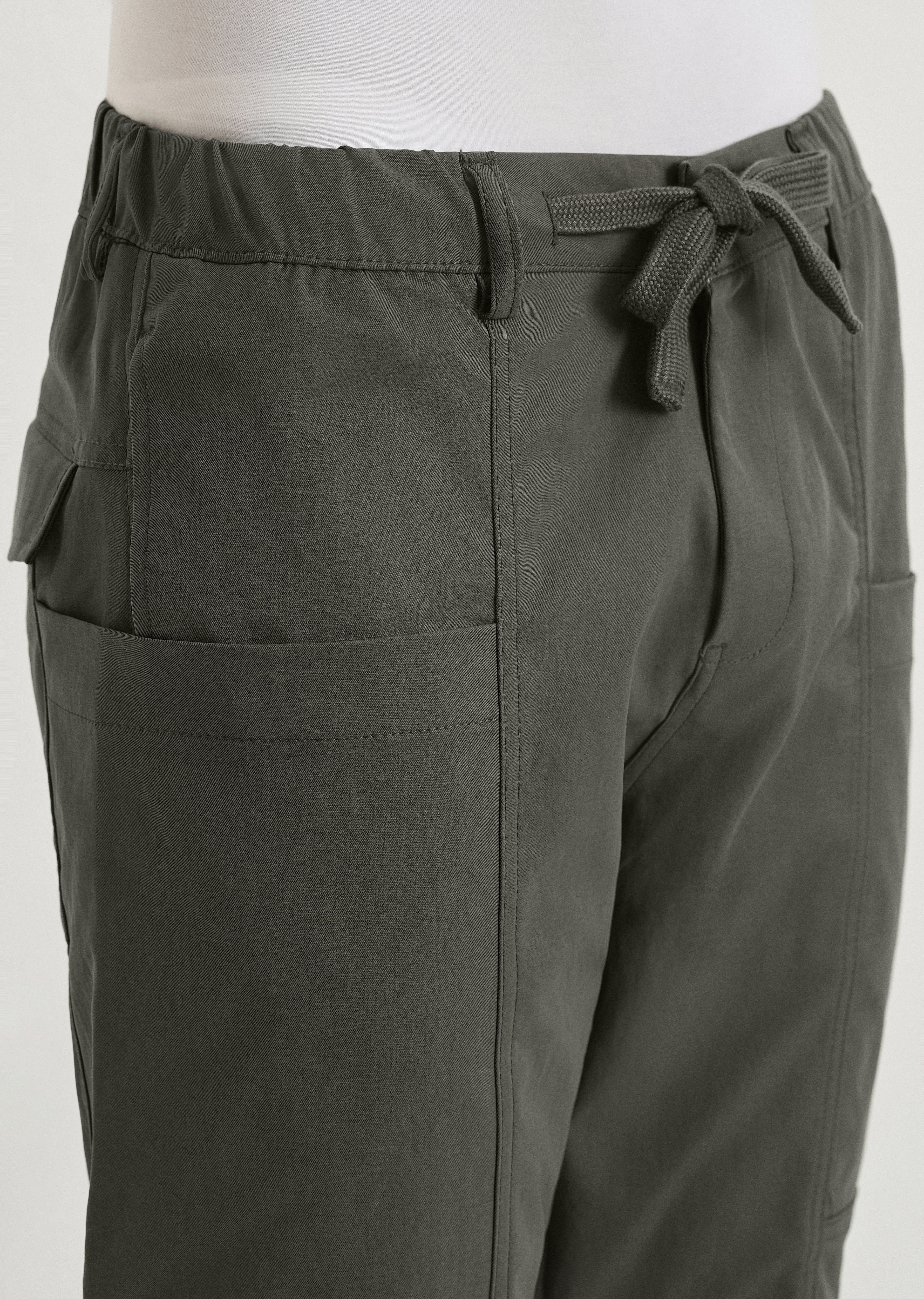 Fern Green Drawstring Panel Cargo Pant
