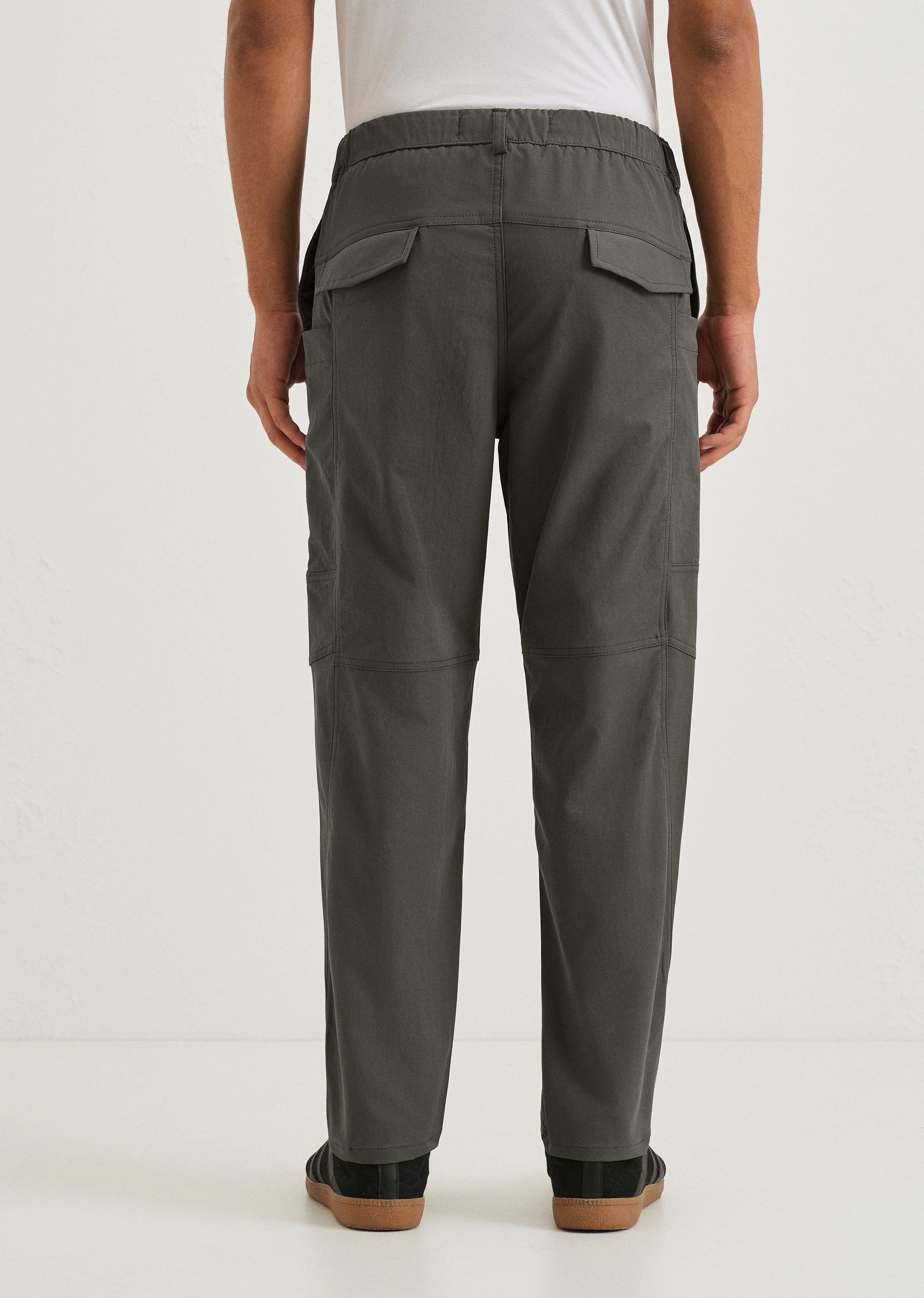 Fern Green Drawstring Panel Cargo Pant