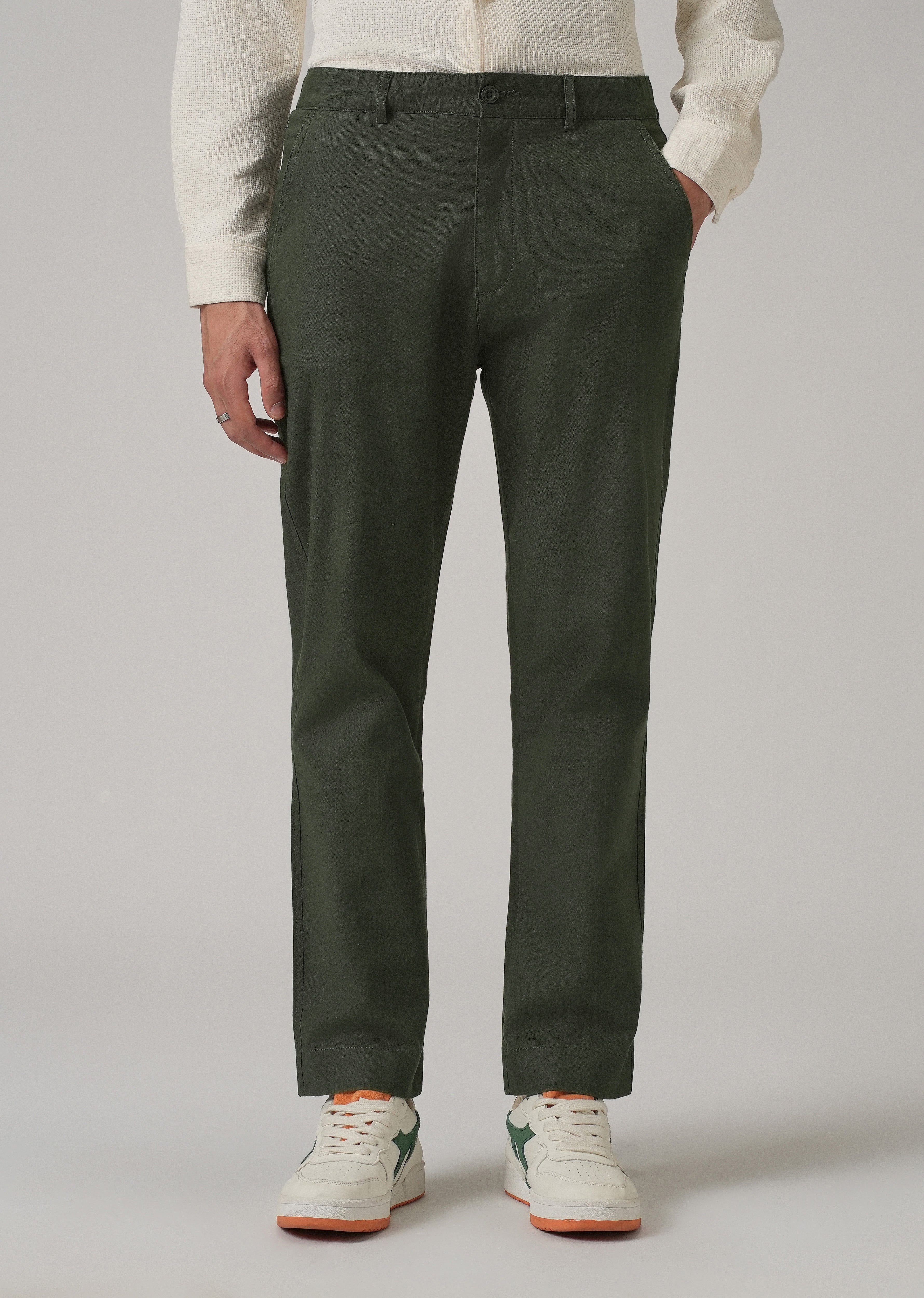 Fern Green Cotton Trouser