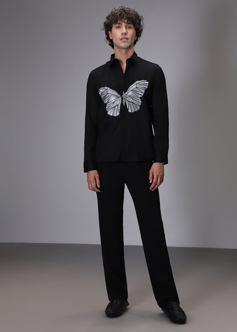 Flappers Black Designer Shirt