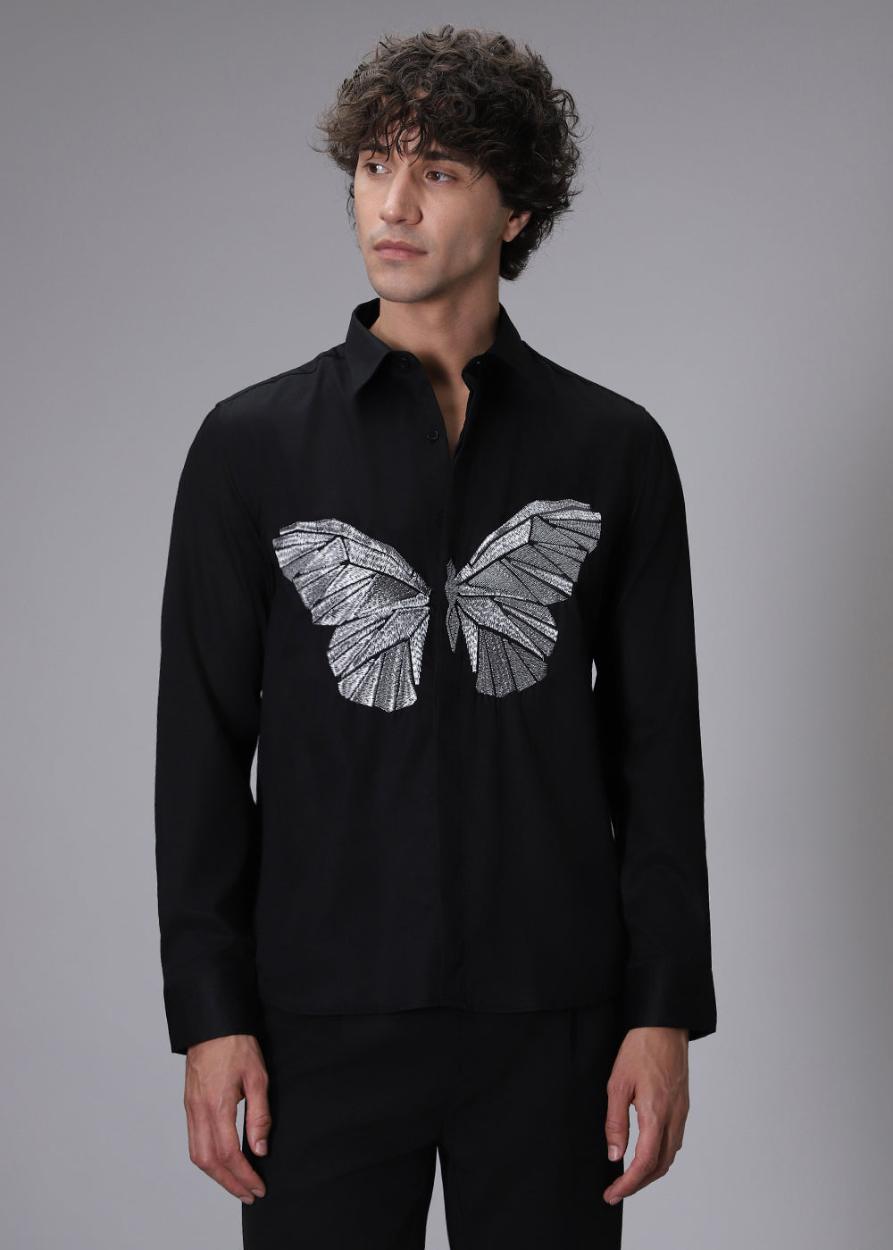 Flappers Black Designer Shirt