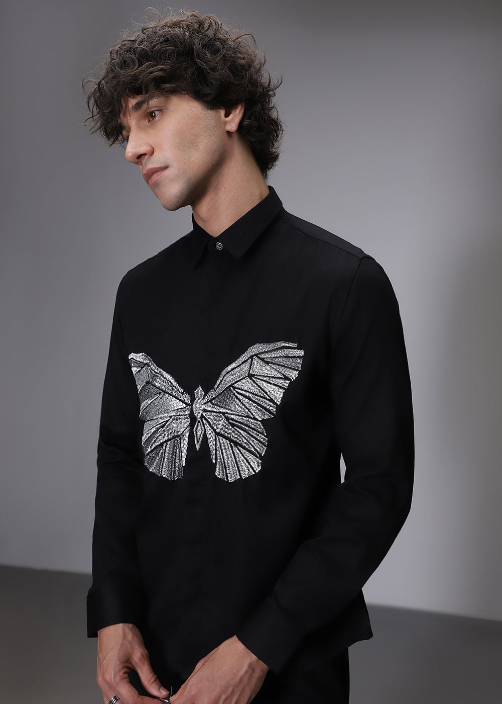 Flappers Black Designer Shirt