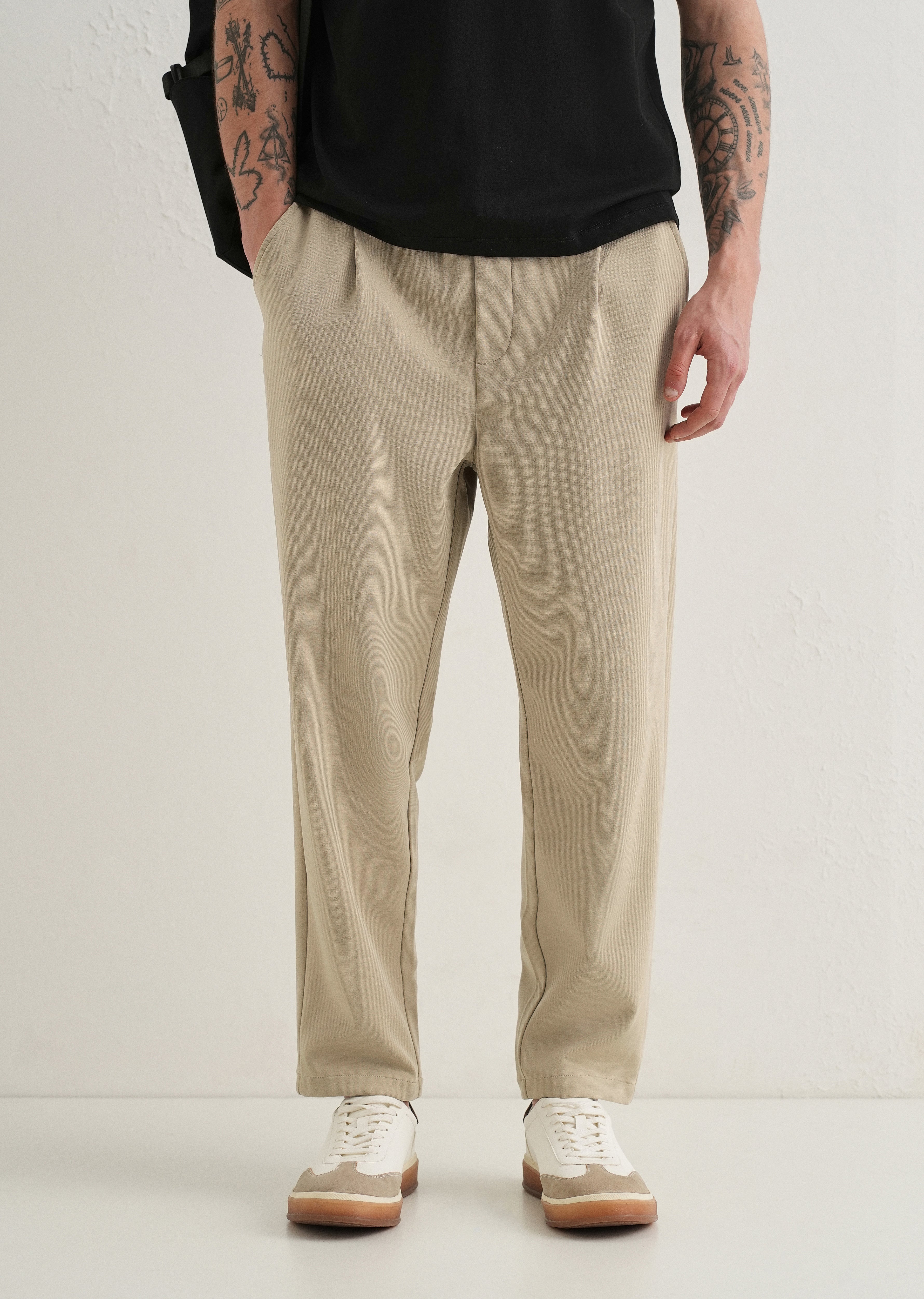Flexi Beige Korean Trouser