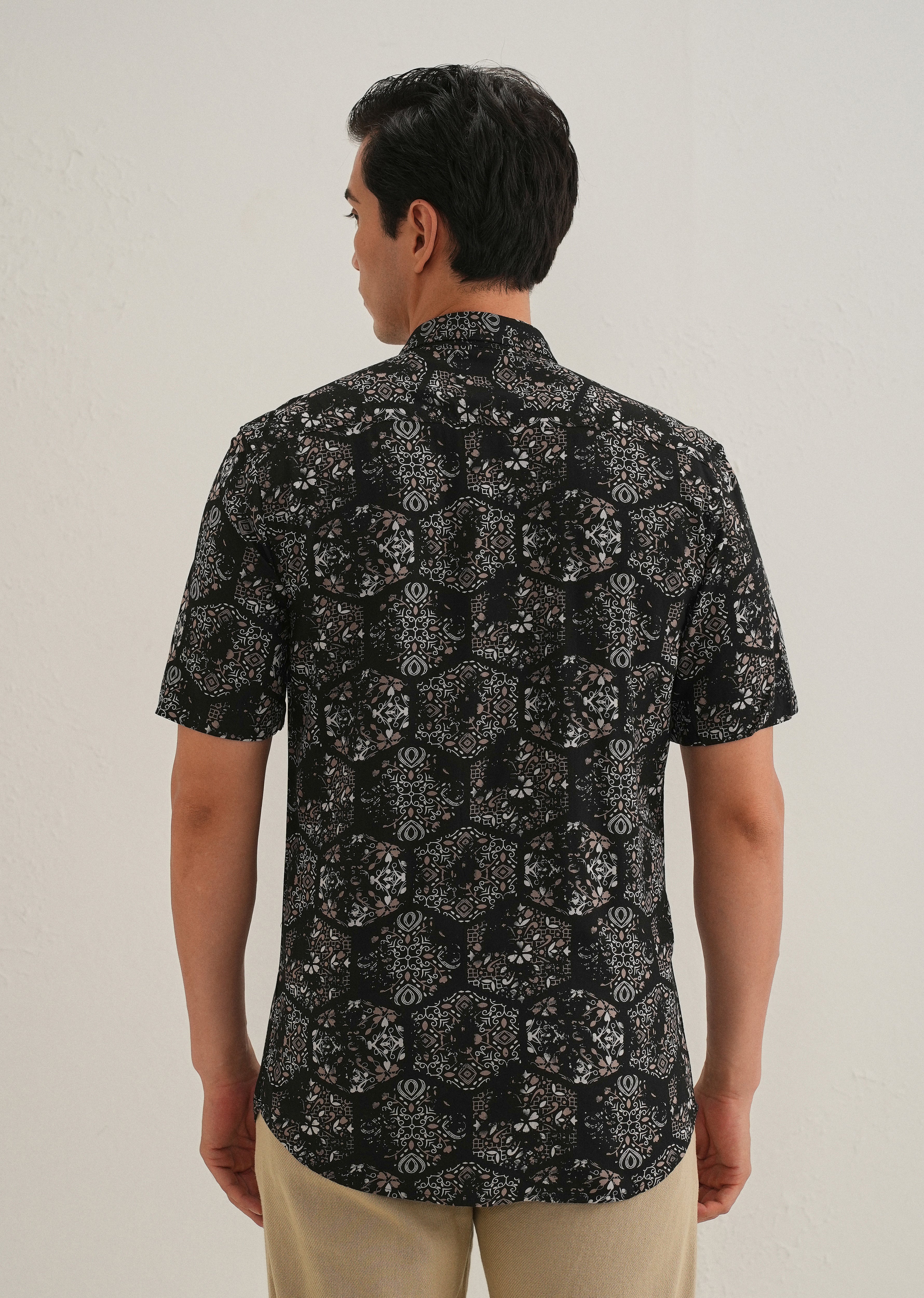 Flora Geo Black Print Shirt