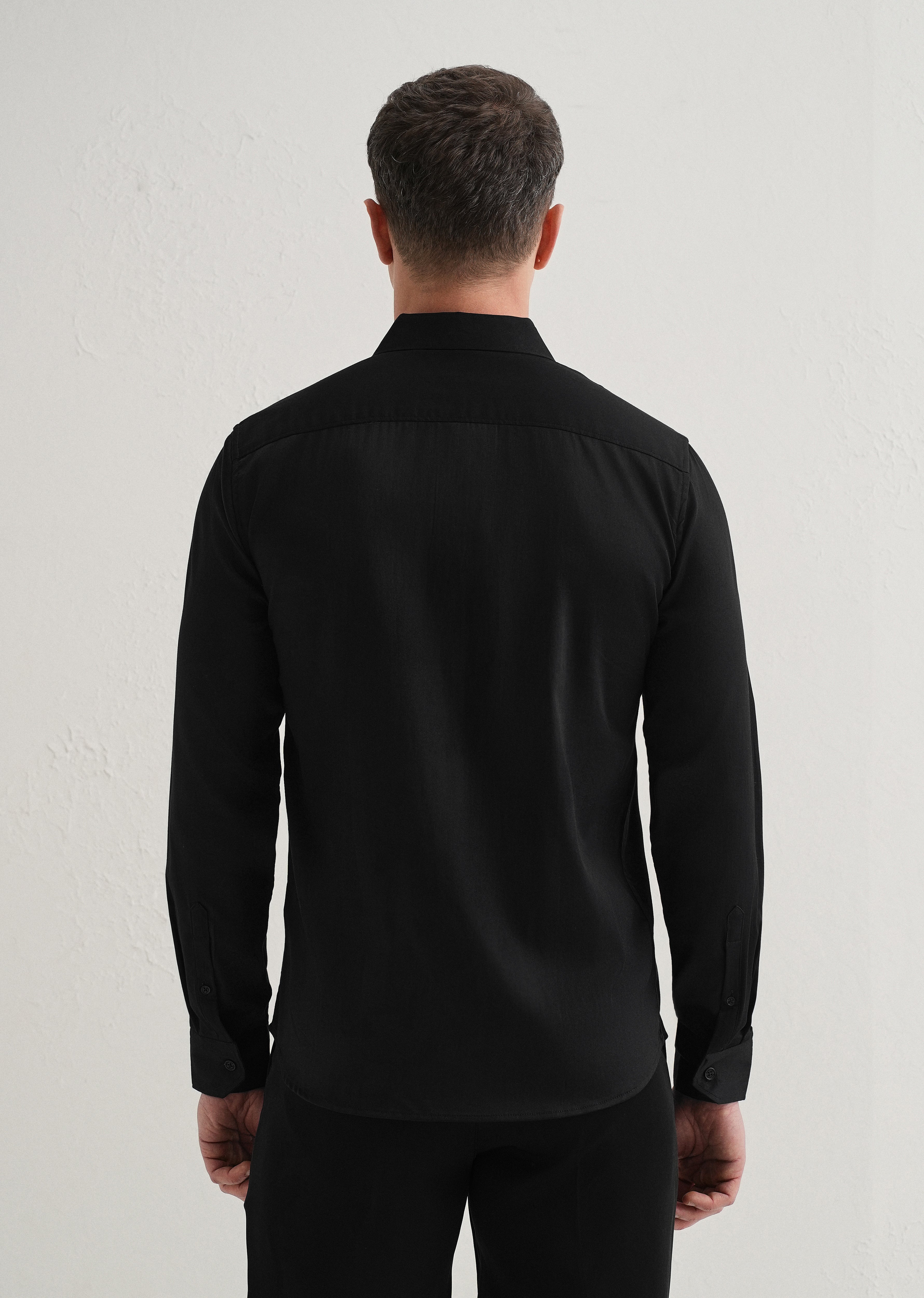 Floral Embroidered Black Designer Shirt