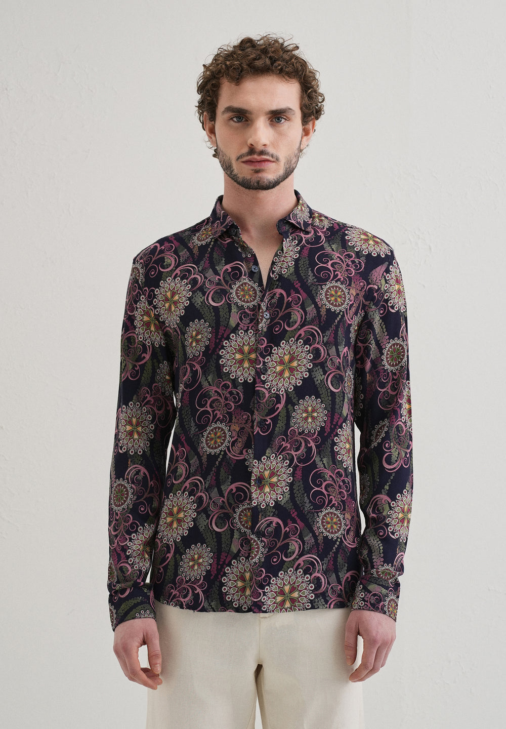 Floral Print Feather Shirt