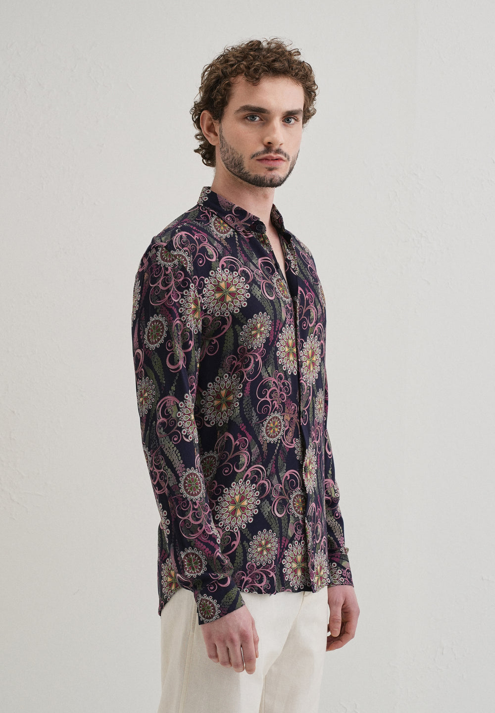 Floral Print Feather Shirt