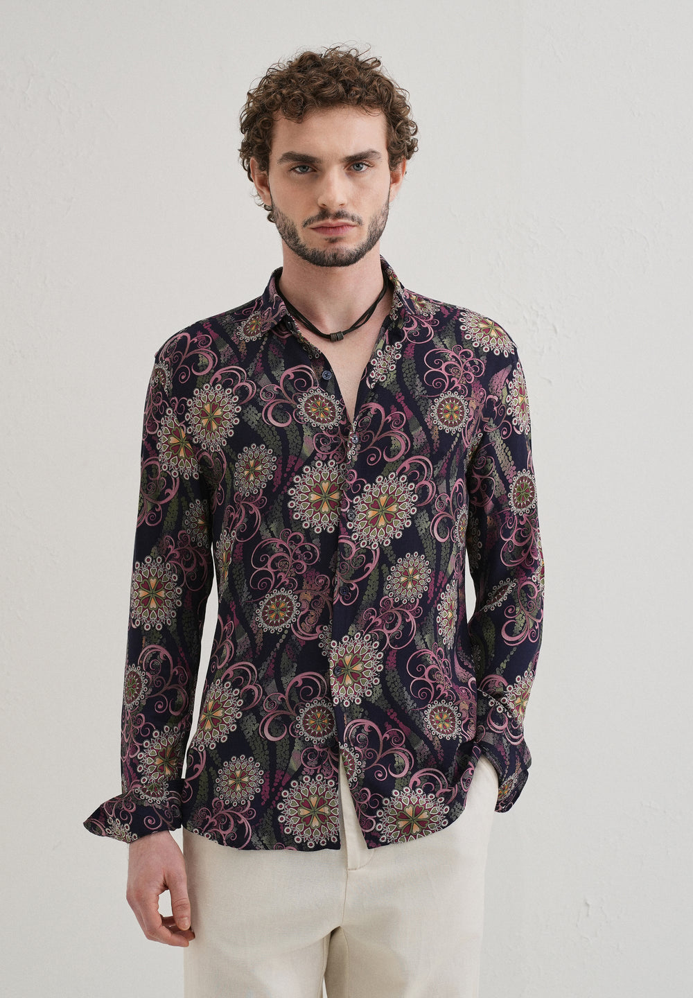 Floral Print Feather Shirt