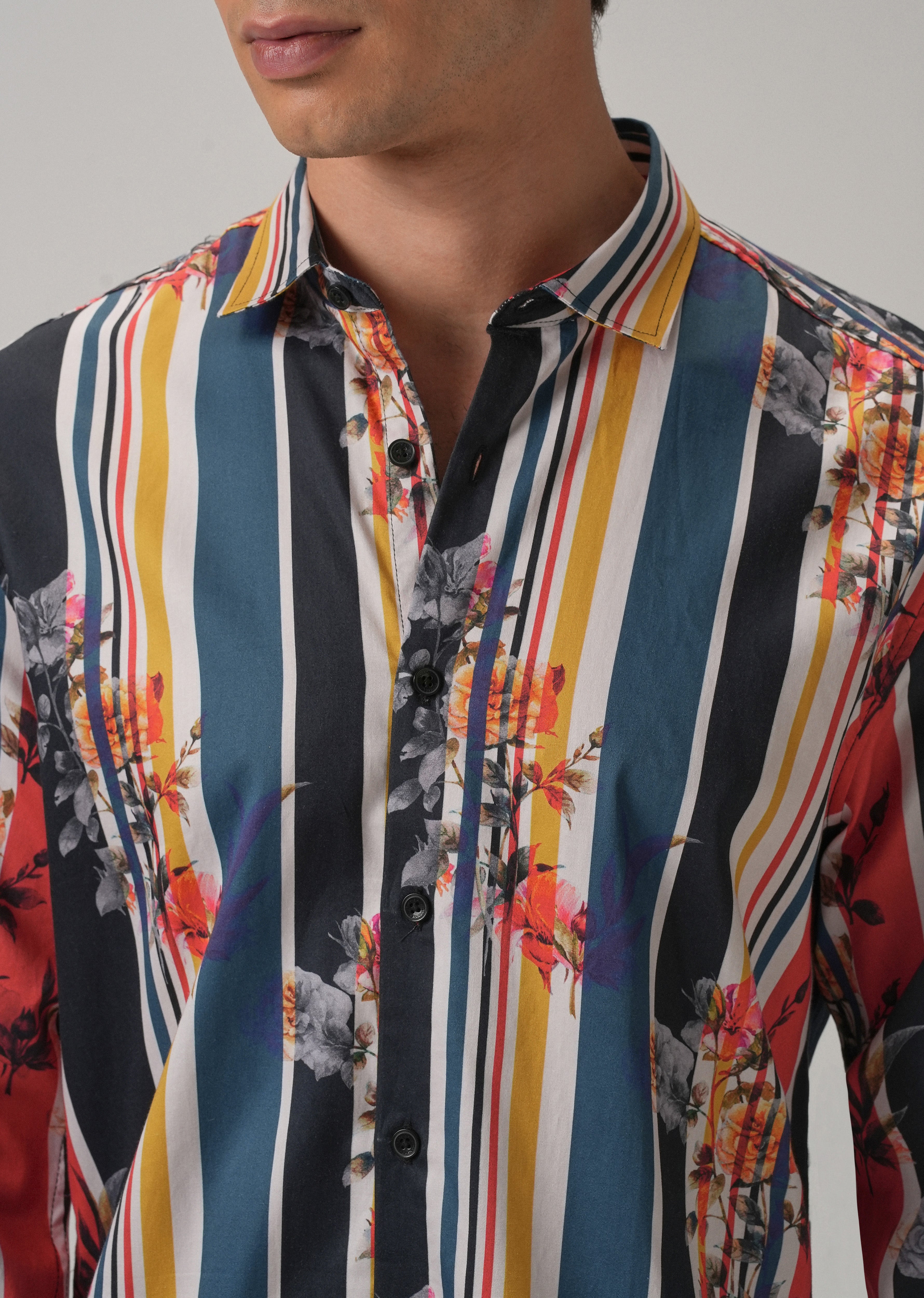 Floral Striped Printed Shirt
