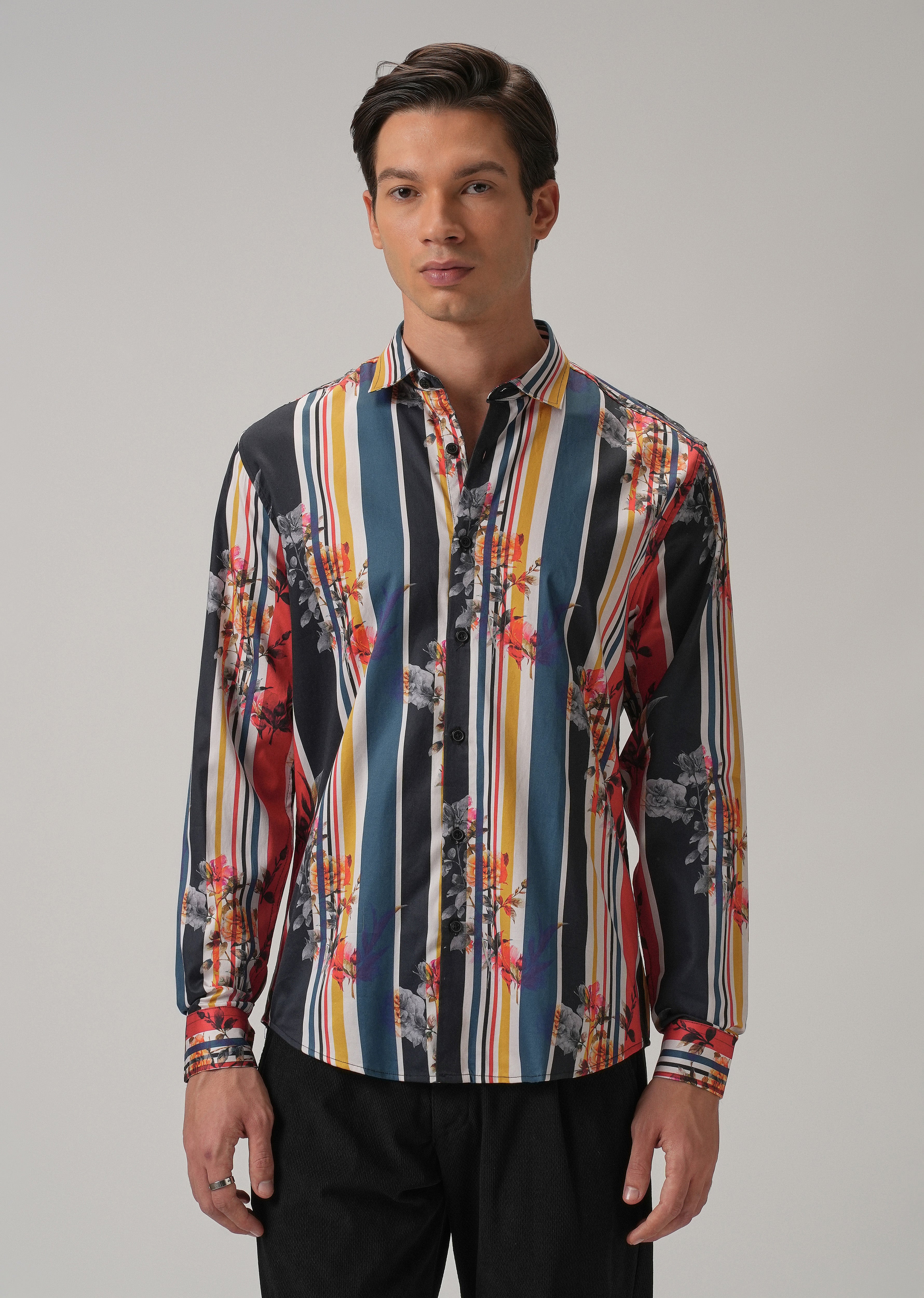 Floral Striped Printed Shirt