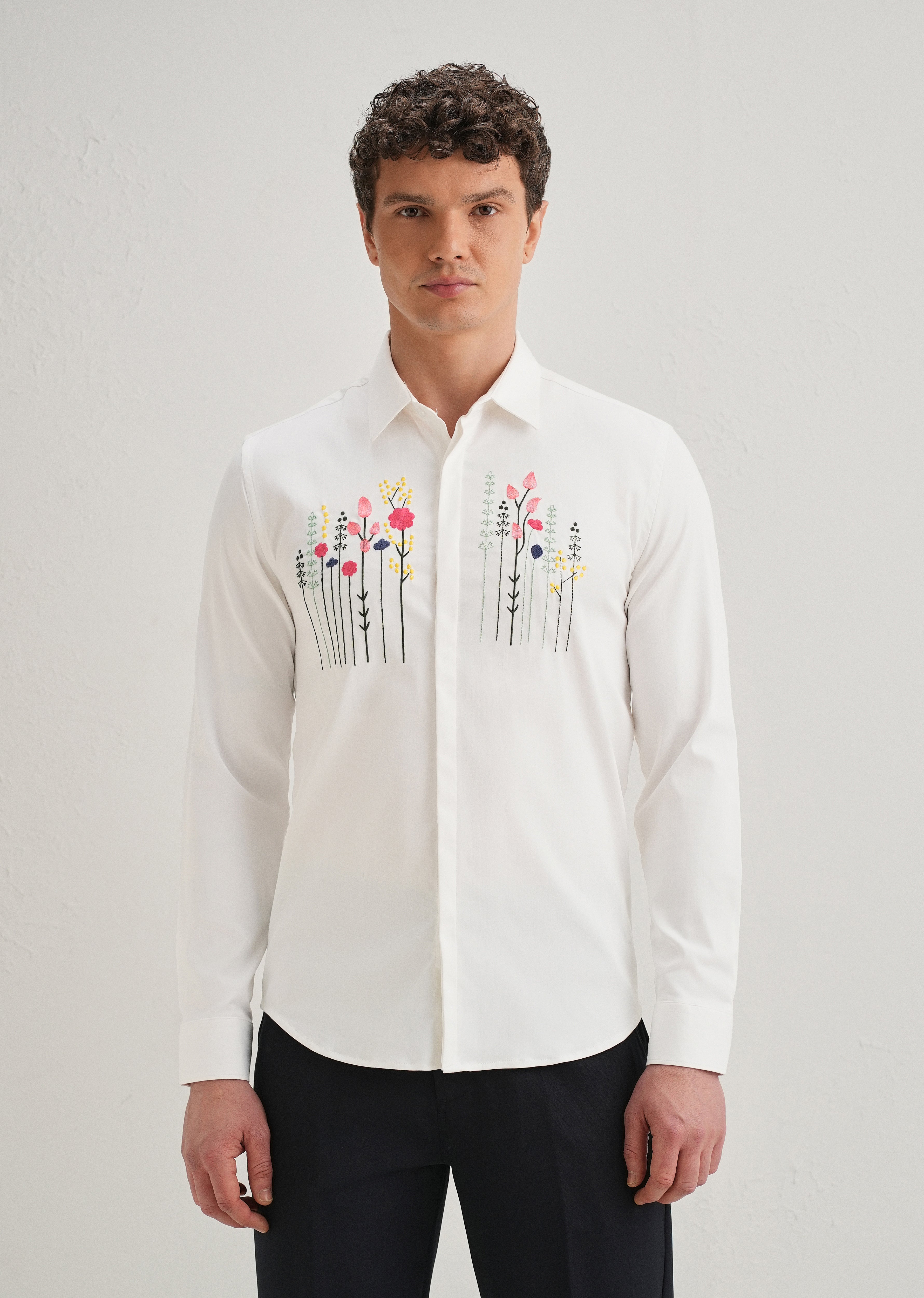 Floral Artistry White Shirt