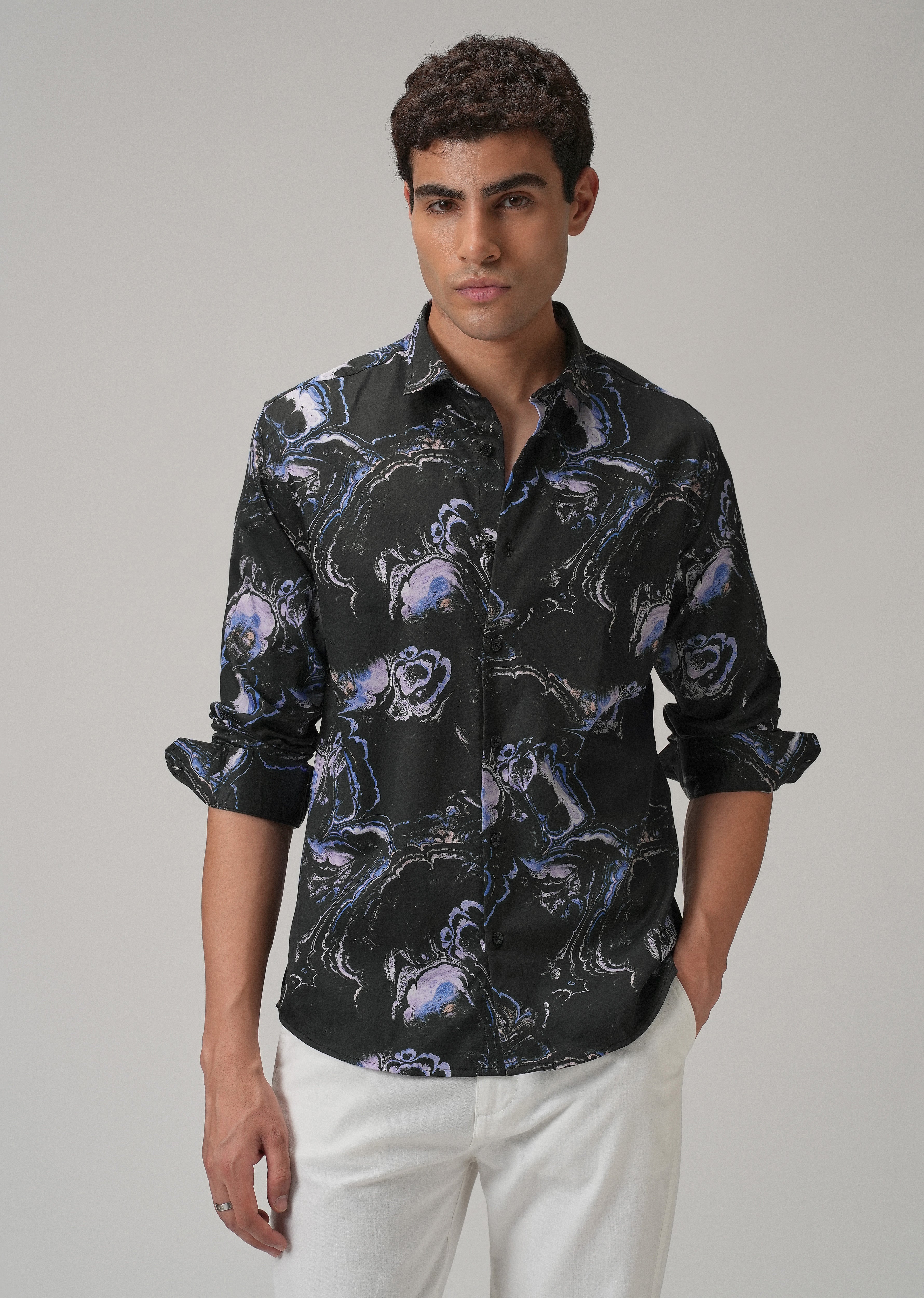 Galaxy Marble Printed Full Sleeve Shirt
