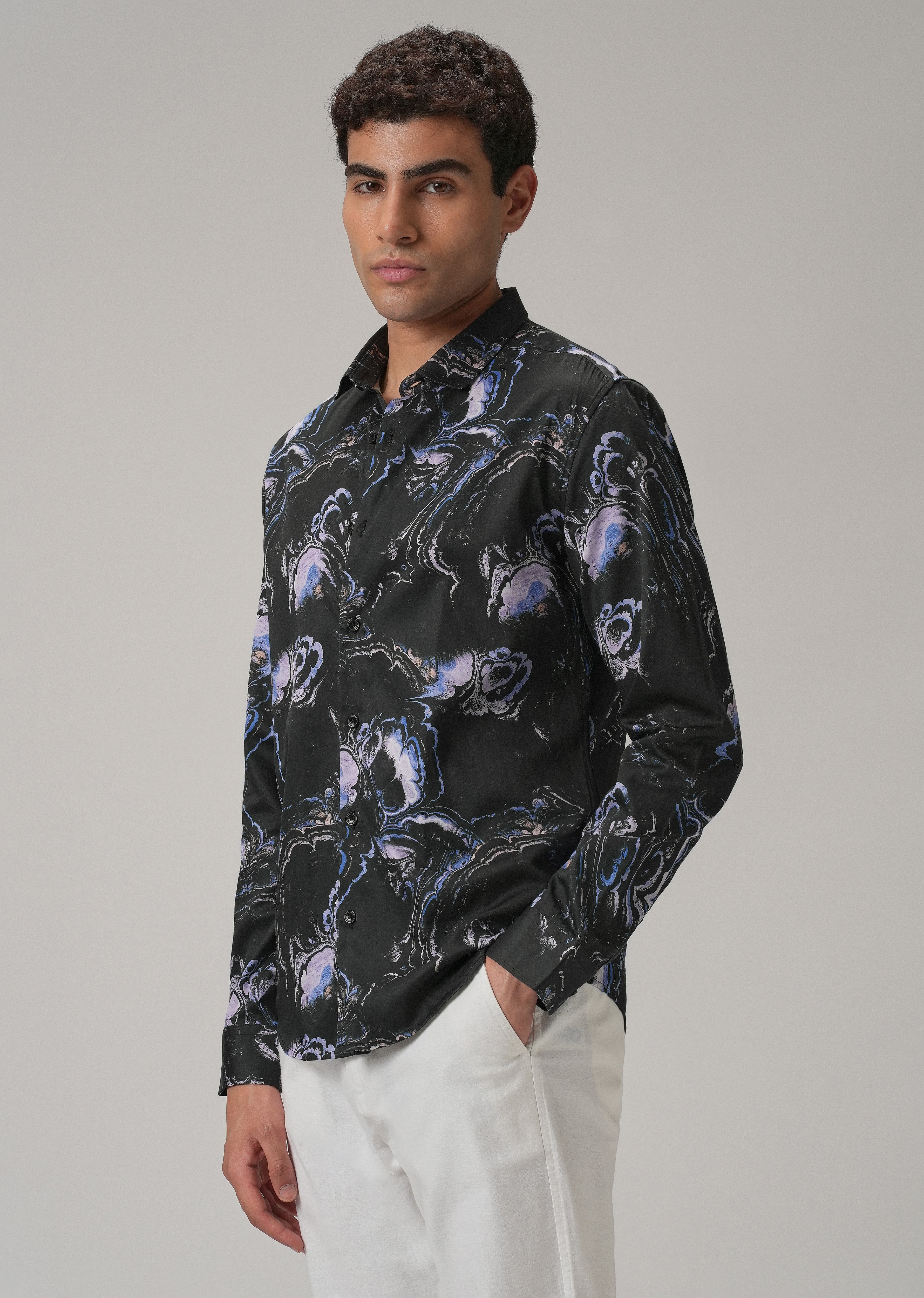 Galaxy Marble Printed Full Sleeve Shirt