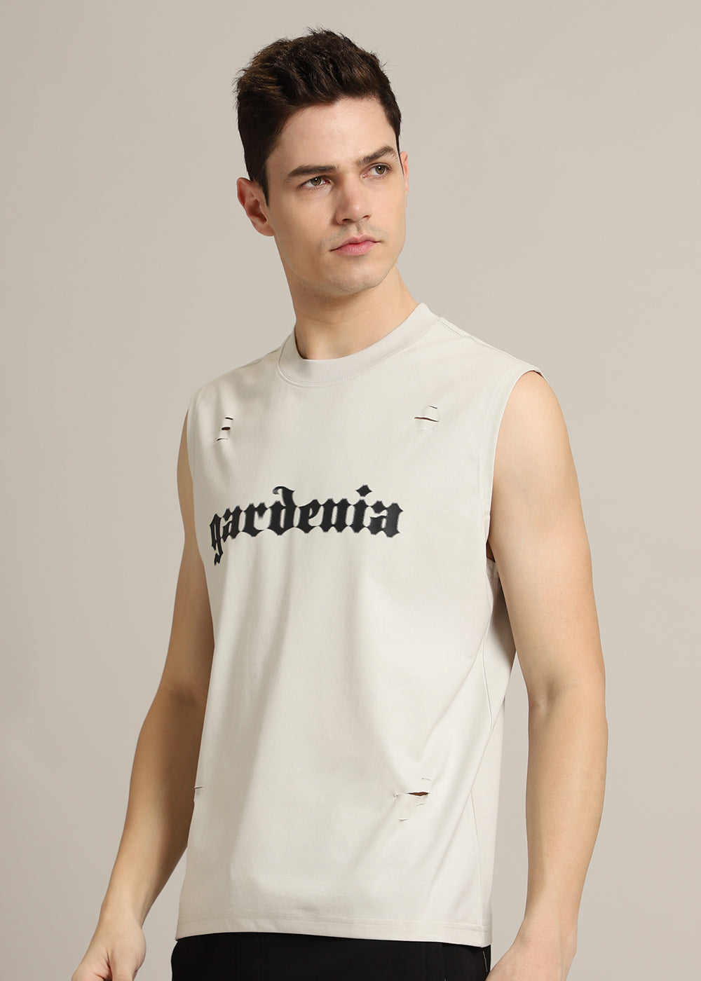 Gardenia Cream Ribbed Regular Tank