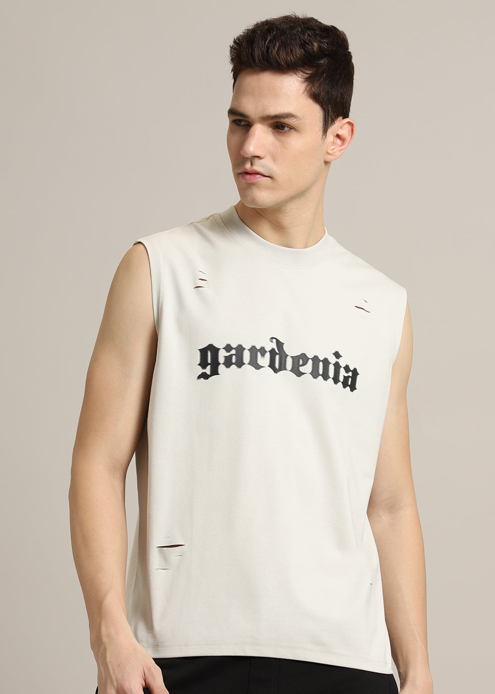 Gardenia Cream Ribbed Regular Tank