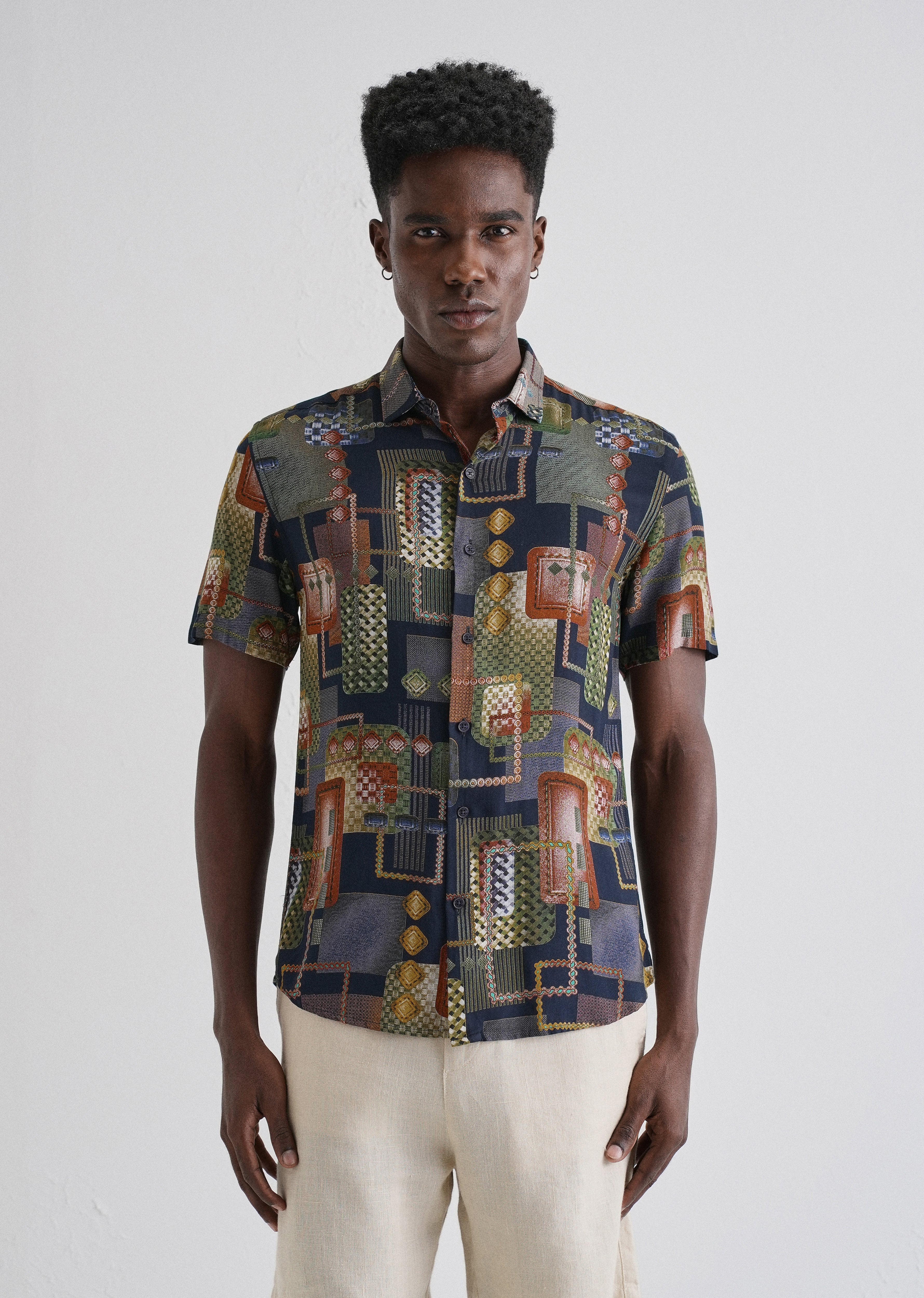 Geo Precision Feather shirt