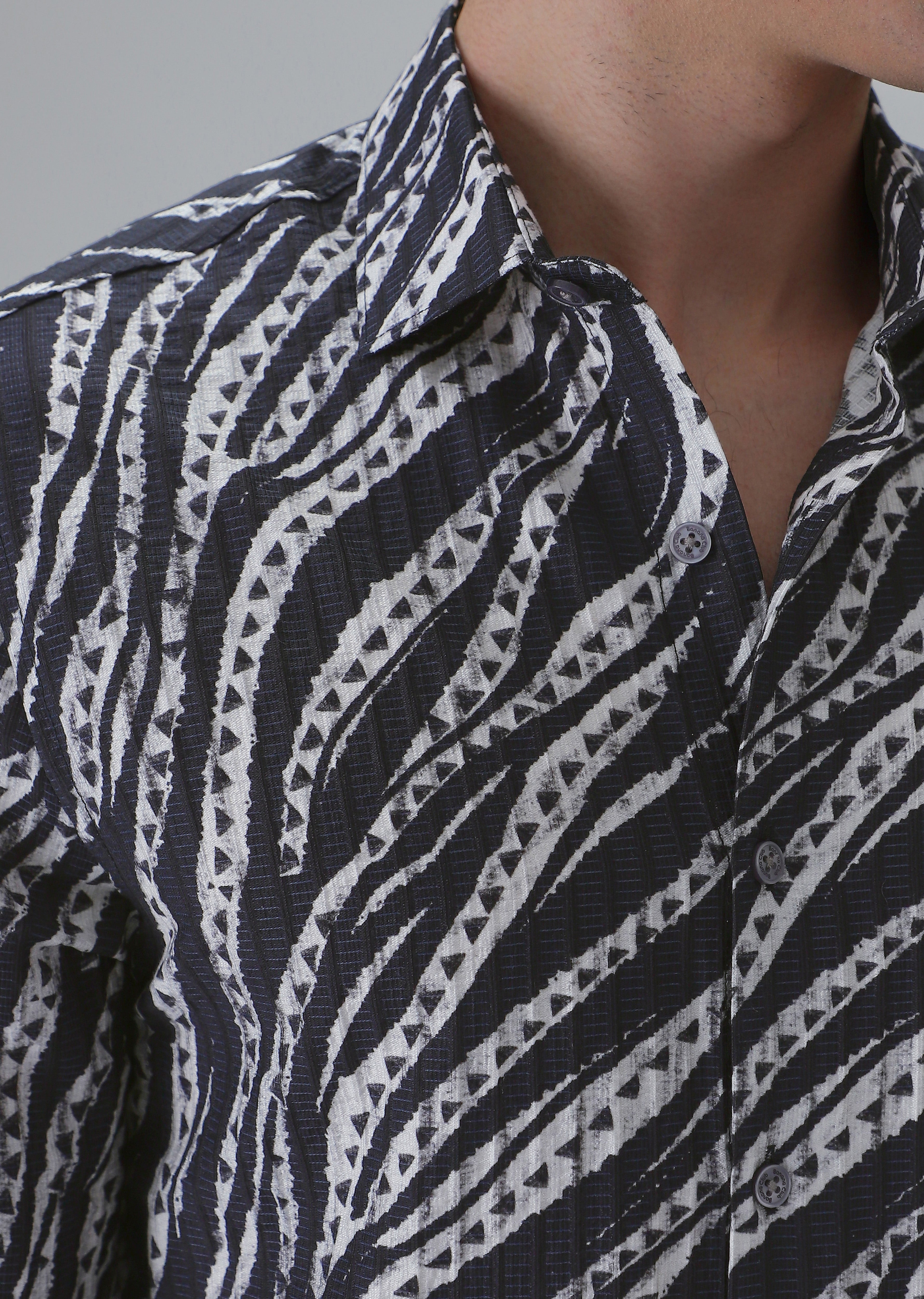 Abstract Fusion Black Printed Shirt