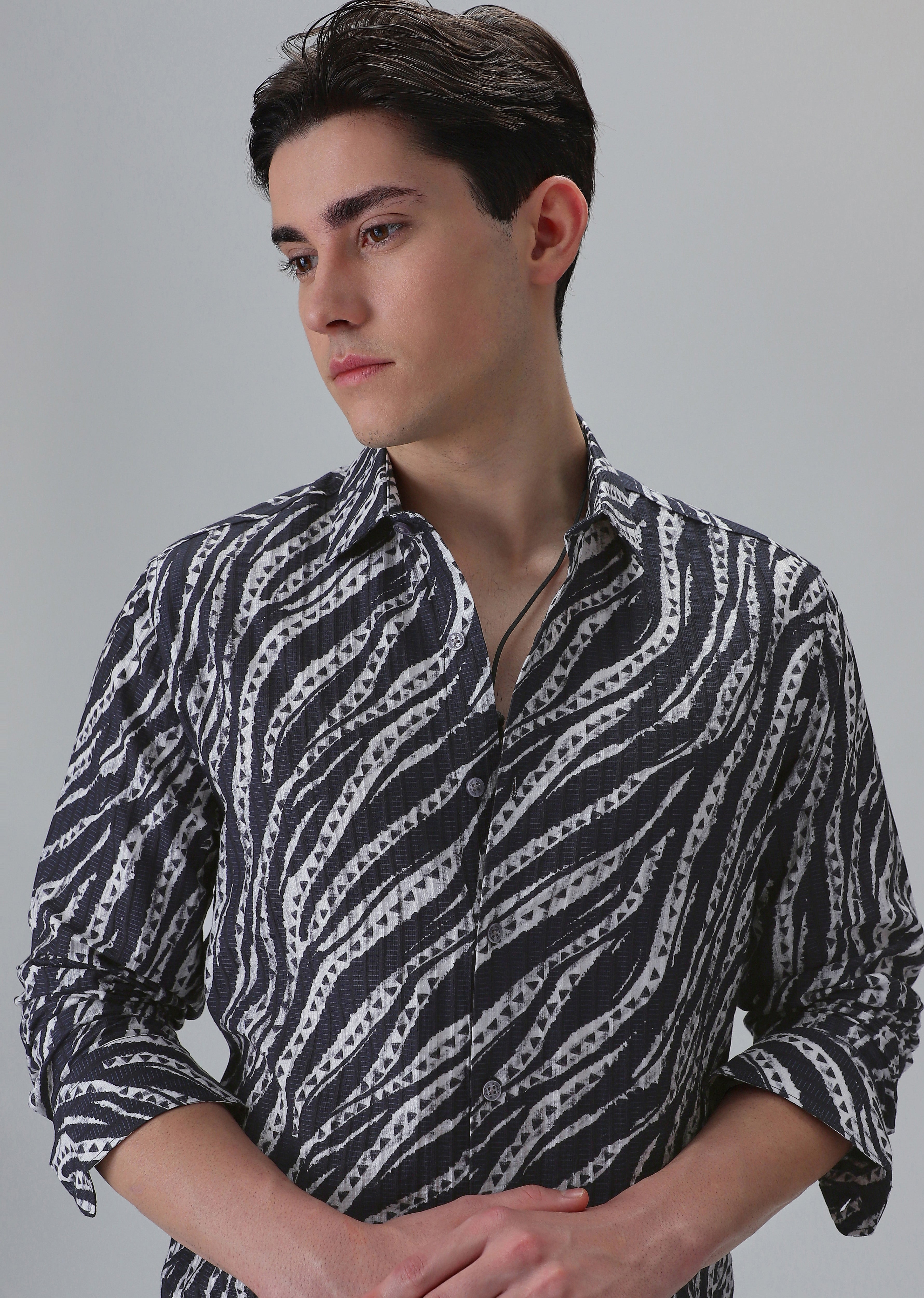 Abstract Fusion Black Printed Shirt