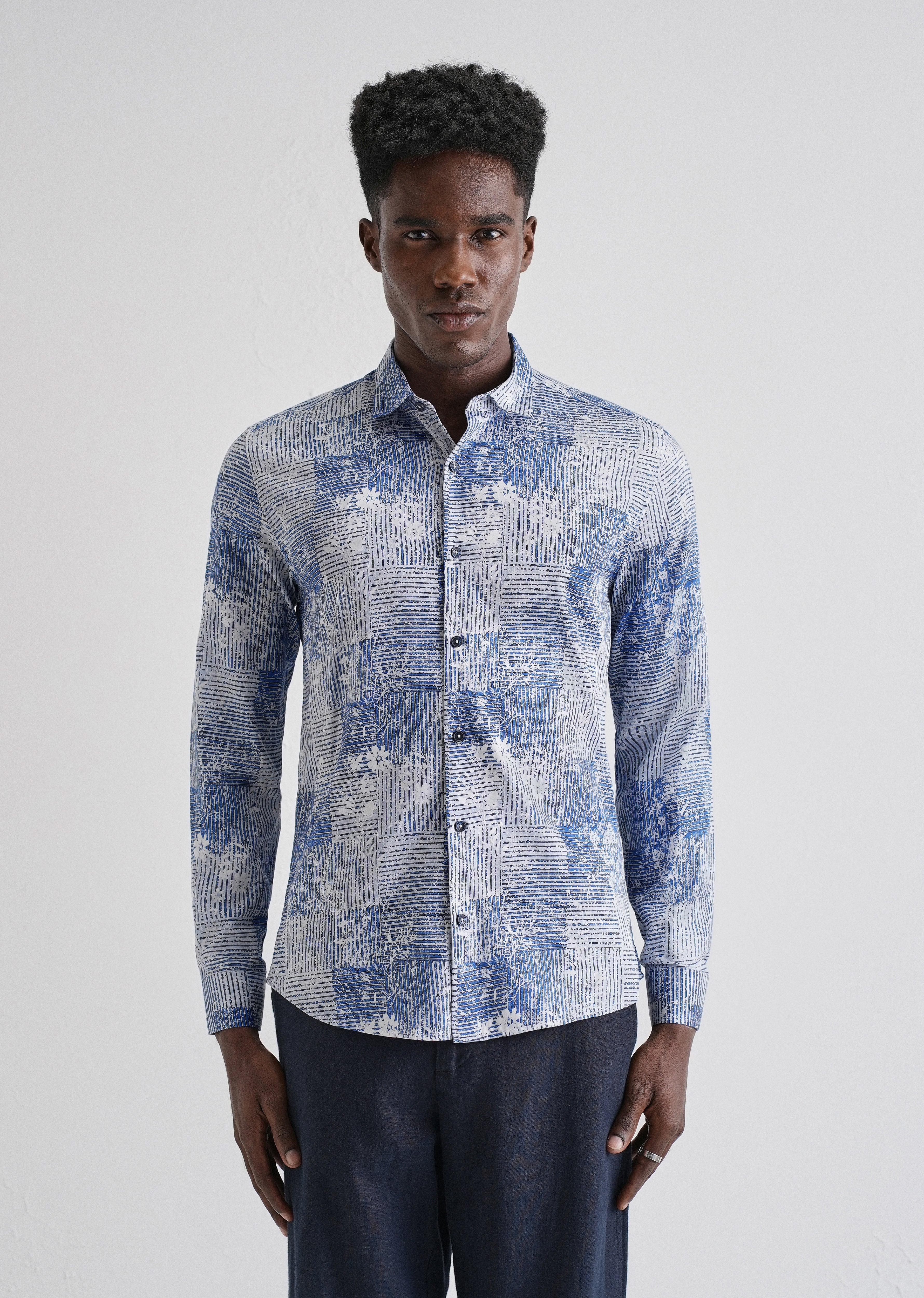 Geometric Print Full-Sleeves Shirt