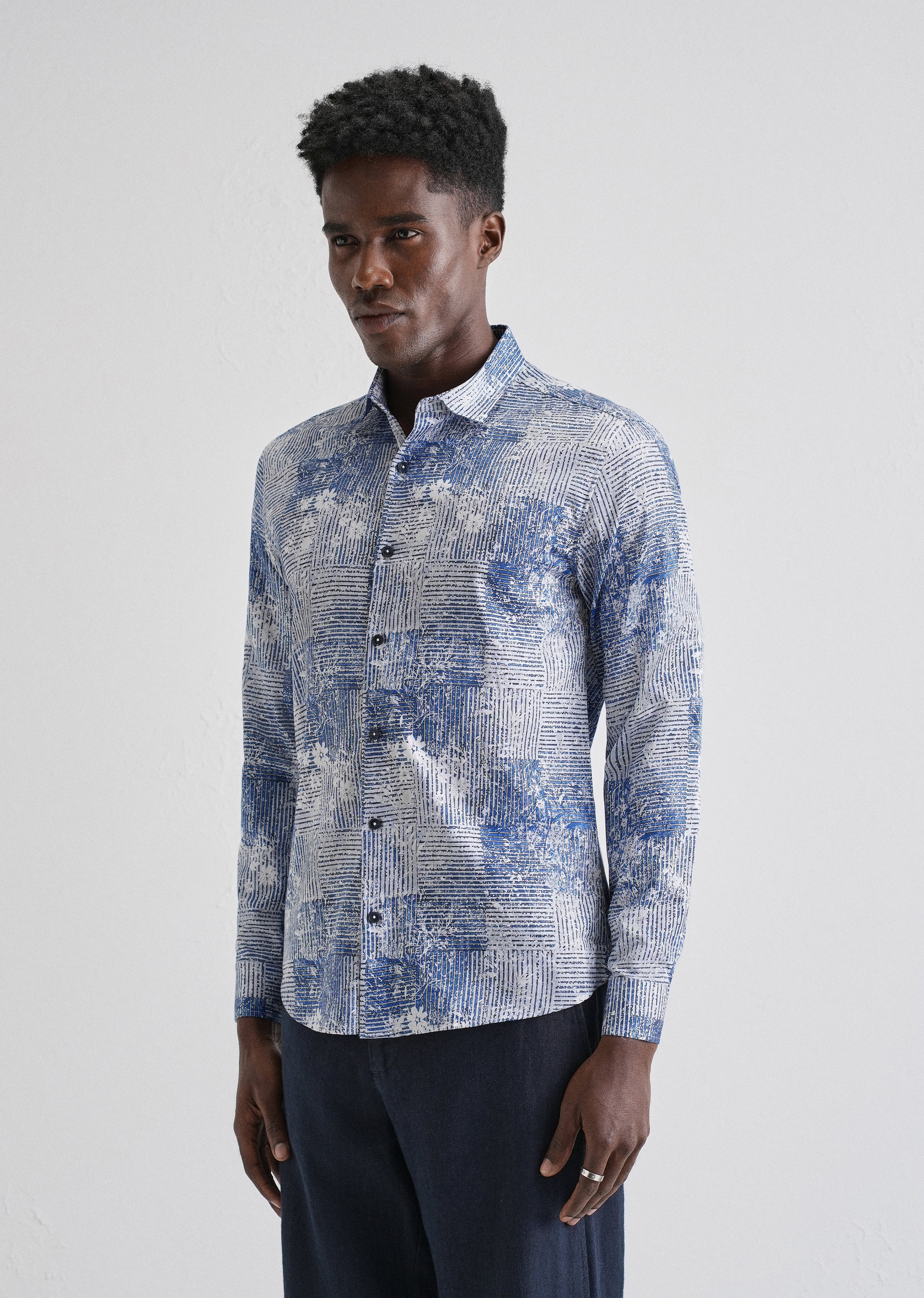 Geometric Print Full-Sleeves Shirt