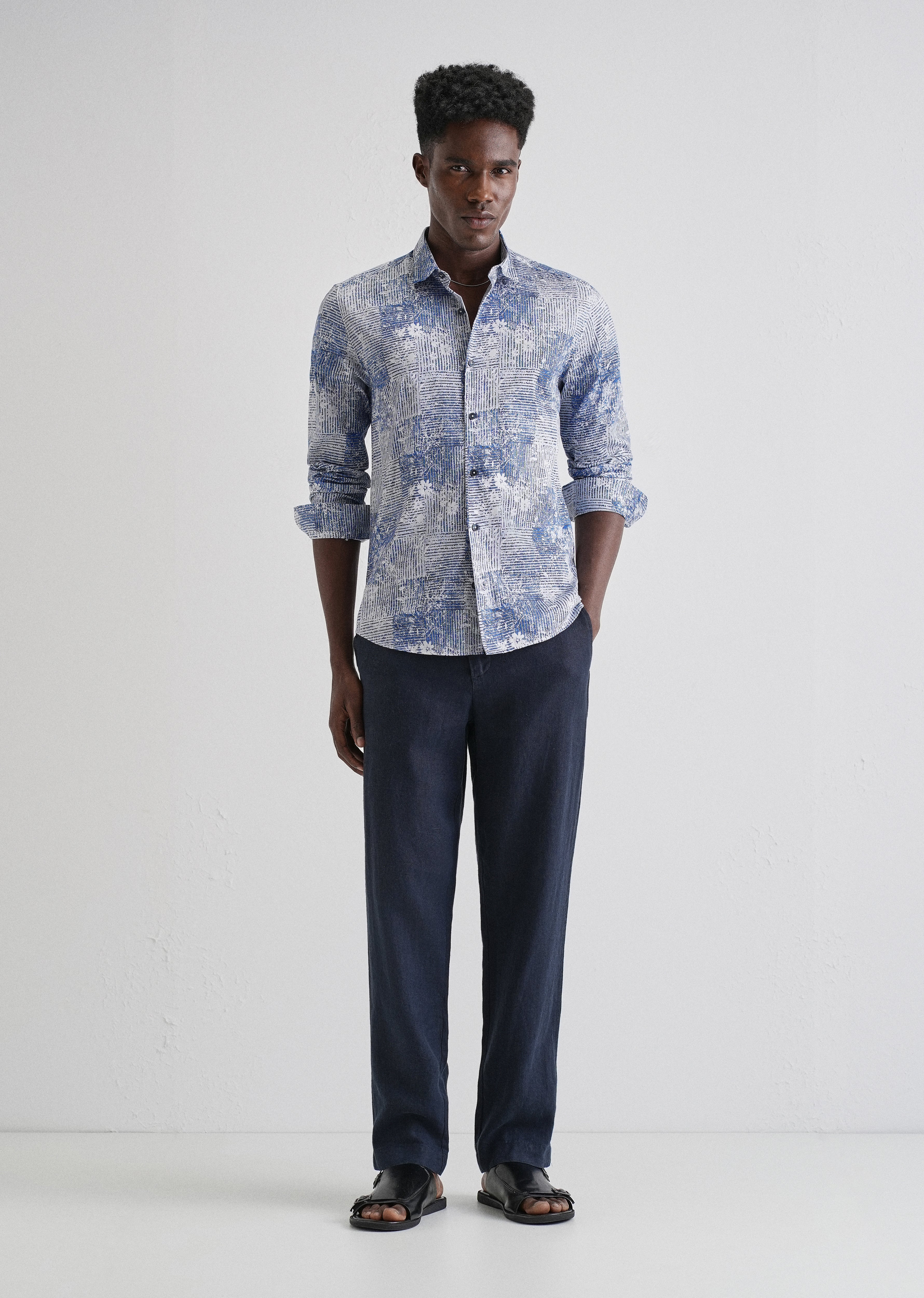 Geometric Print Full-Sleeves Shirt