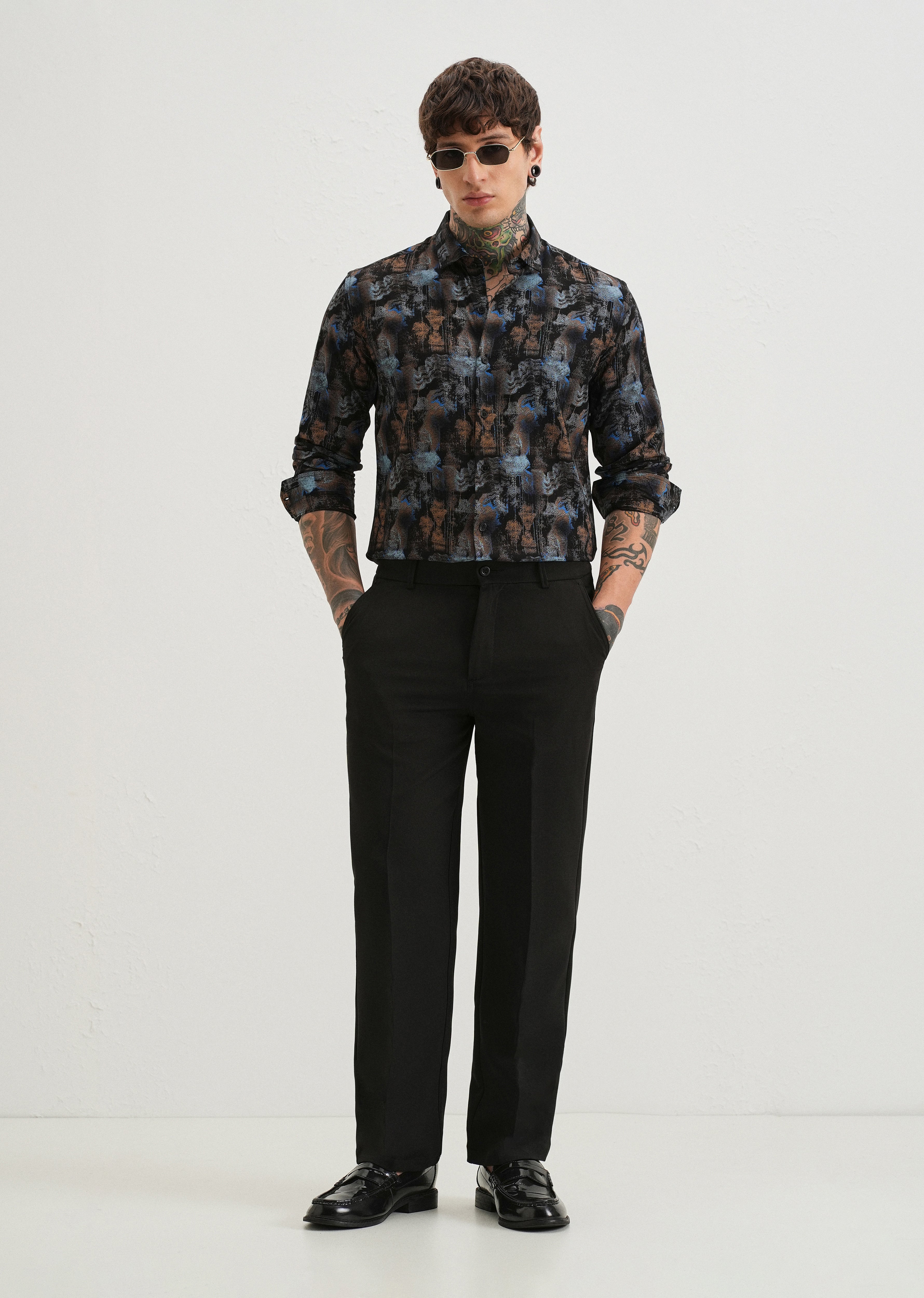 Geometric Textured Printed shirt