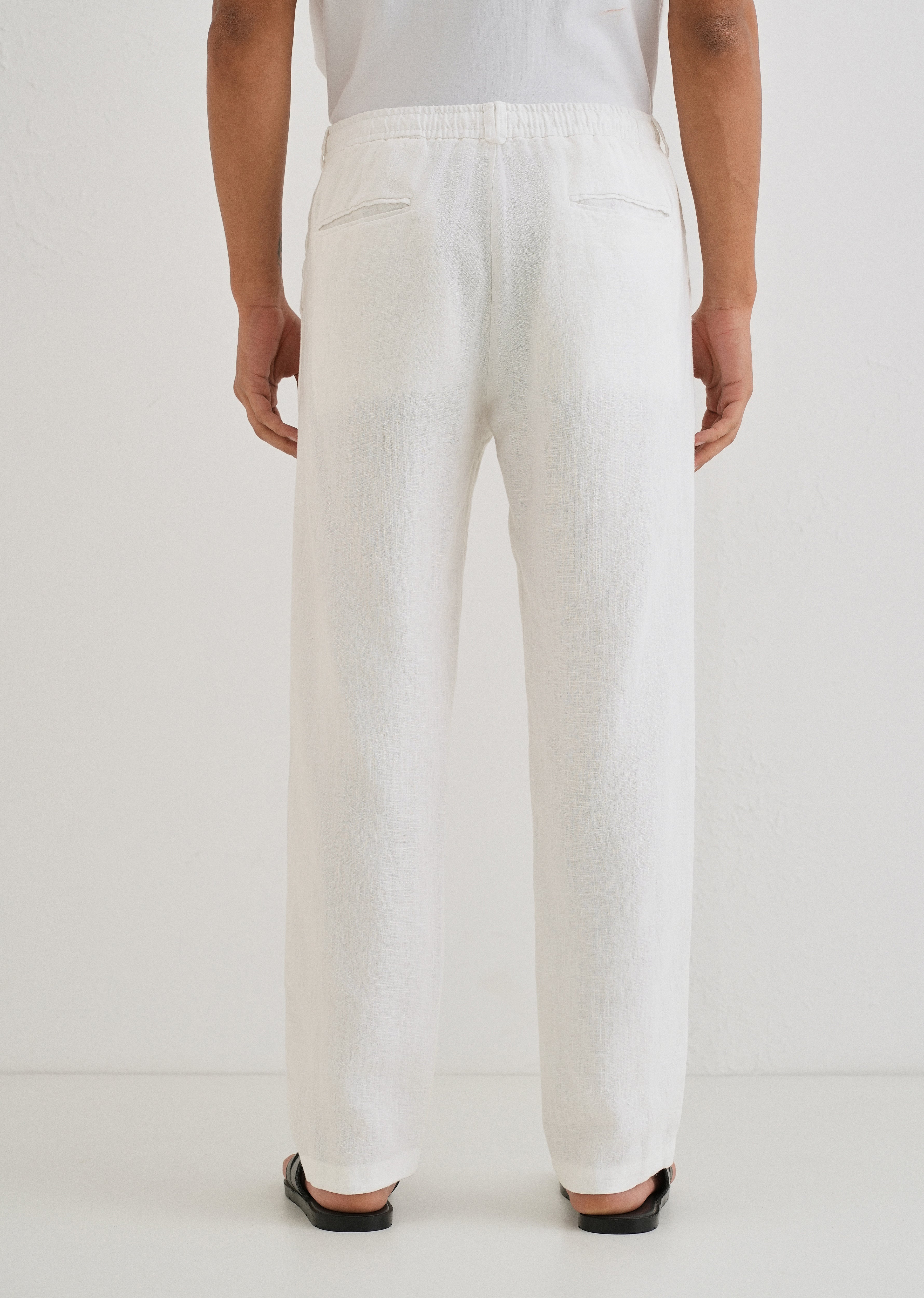 Glacier White Linen pant