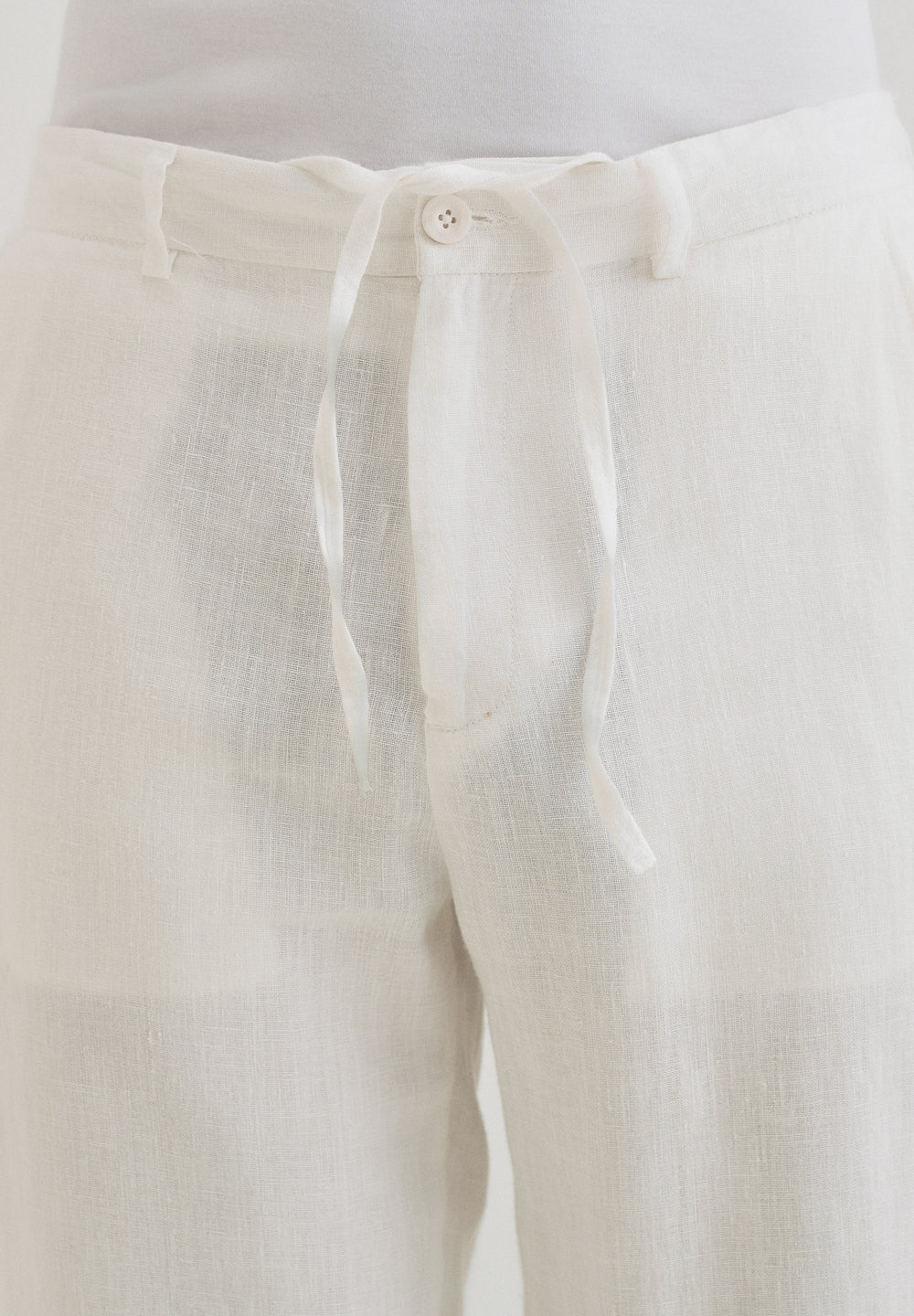 Glacier White Linen pant