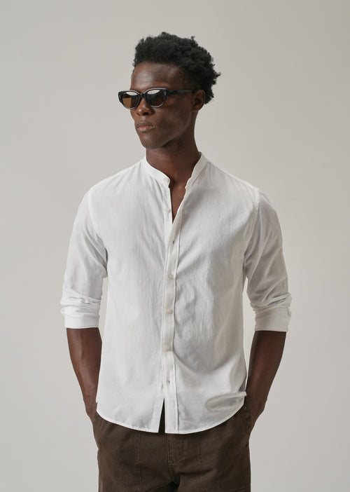 Glaze White Plain Cotton Shirt