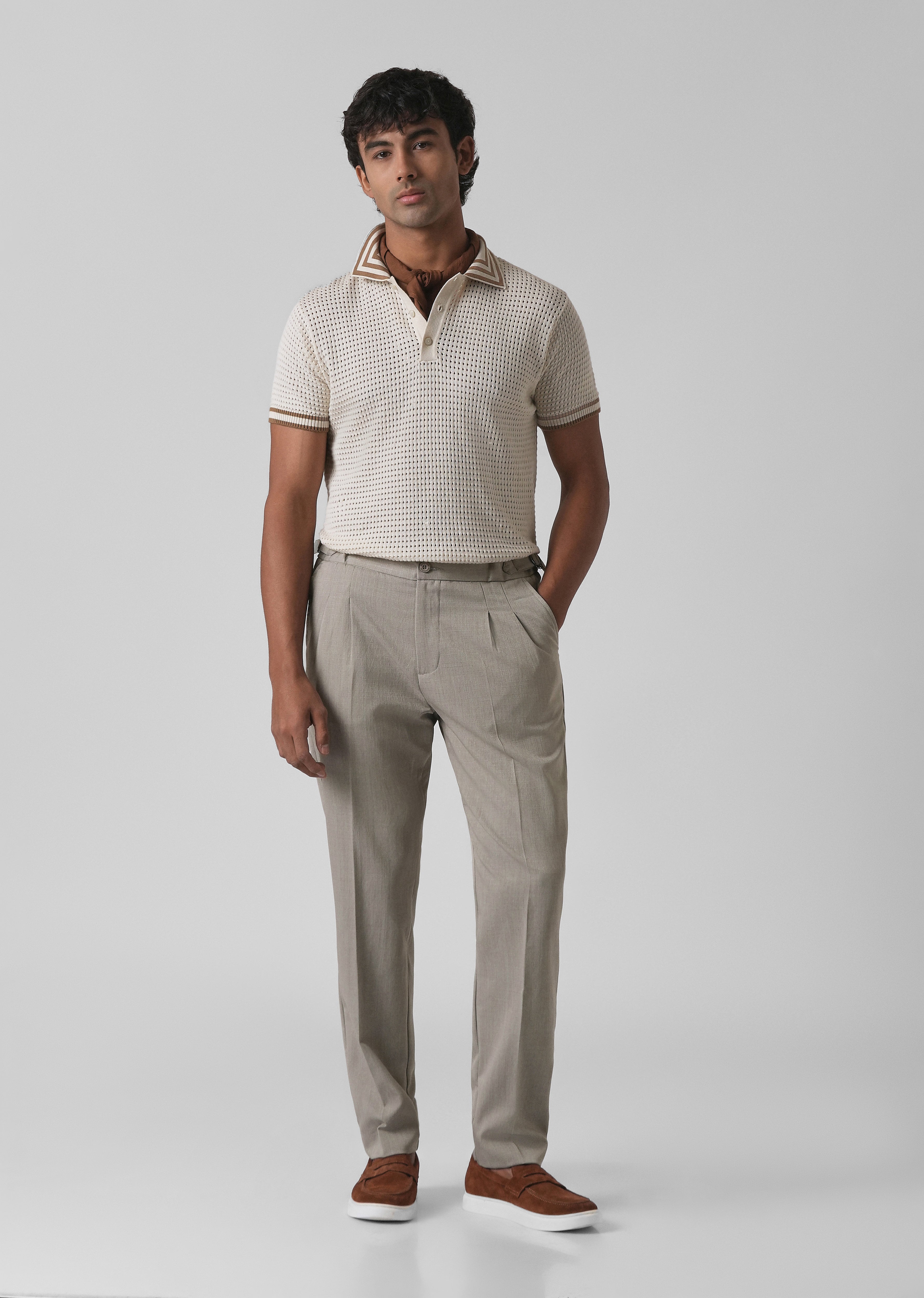 Gray Pleated Gurkha Pant