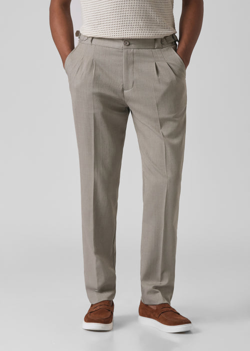 Gray Pleated Gurkha Pant
