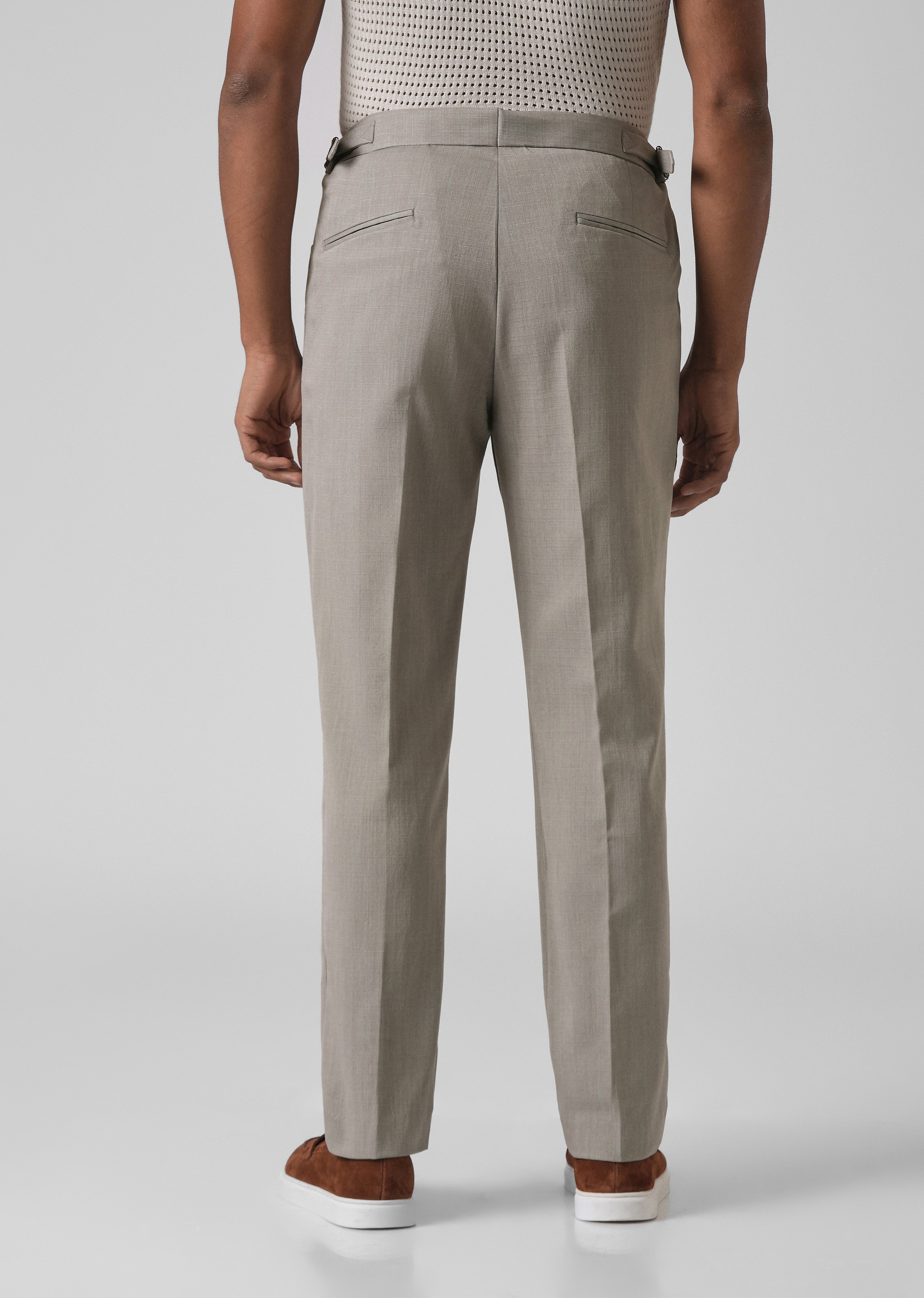 Gray Pleated Gurkha Pant