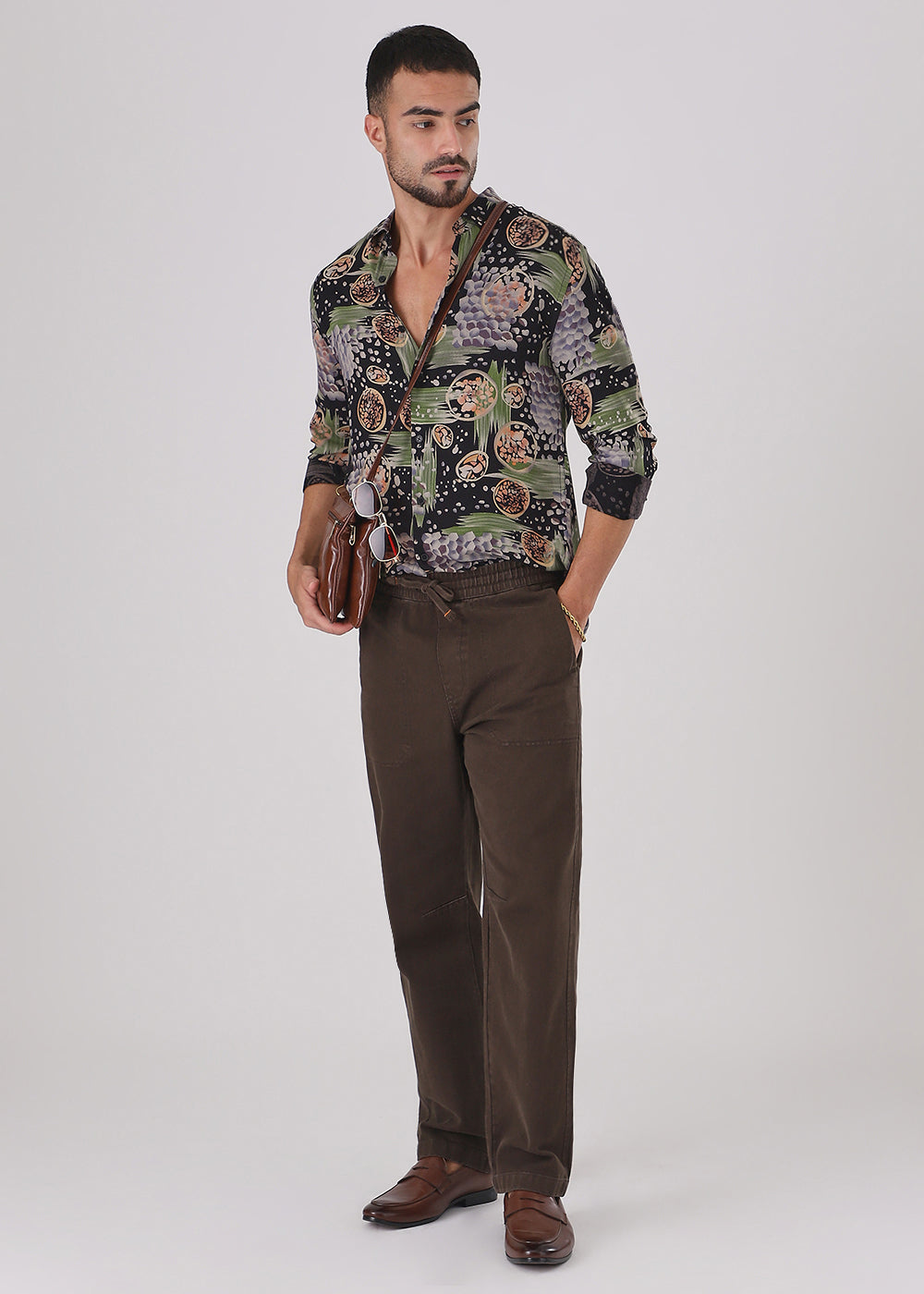 Green Abstract Feather Shirt