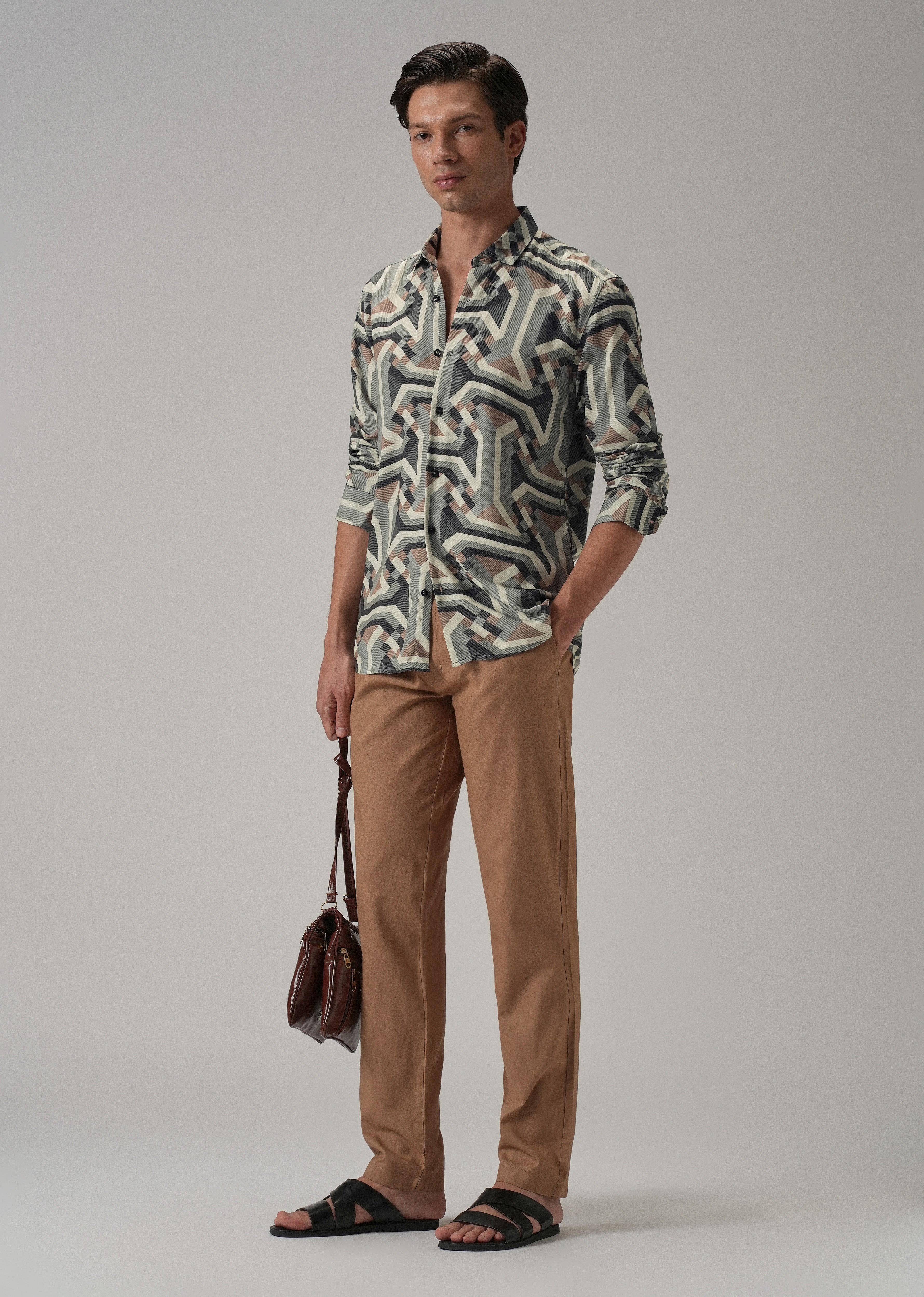 Green Abstract Texture Printed Shirt