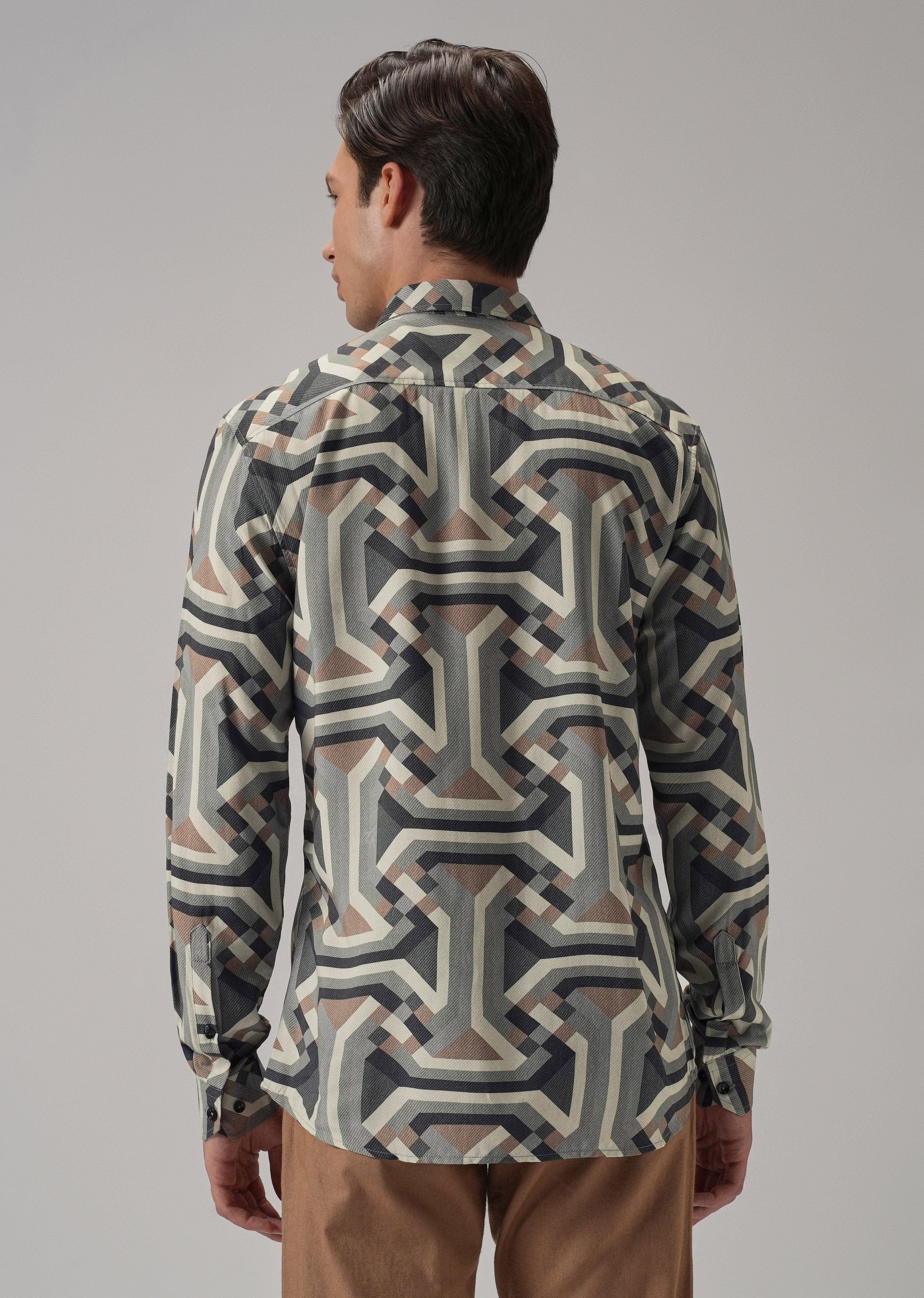Green Abstract Texture Printed Shirt