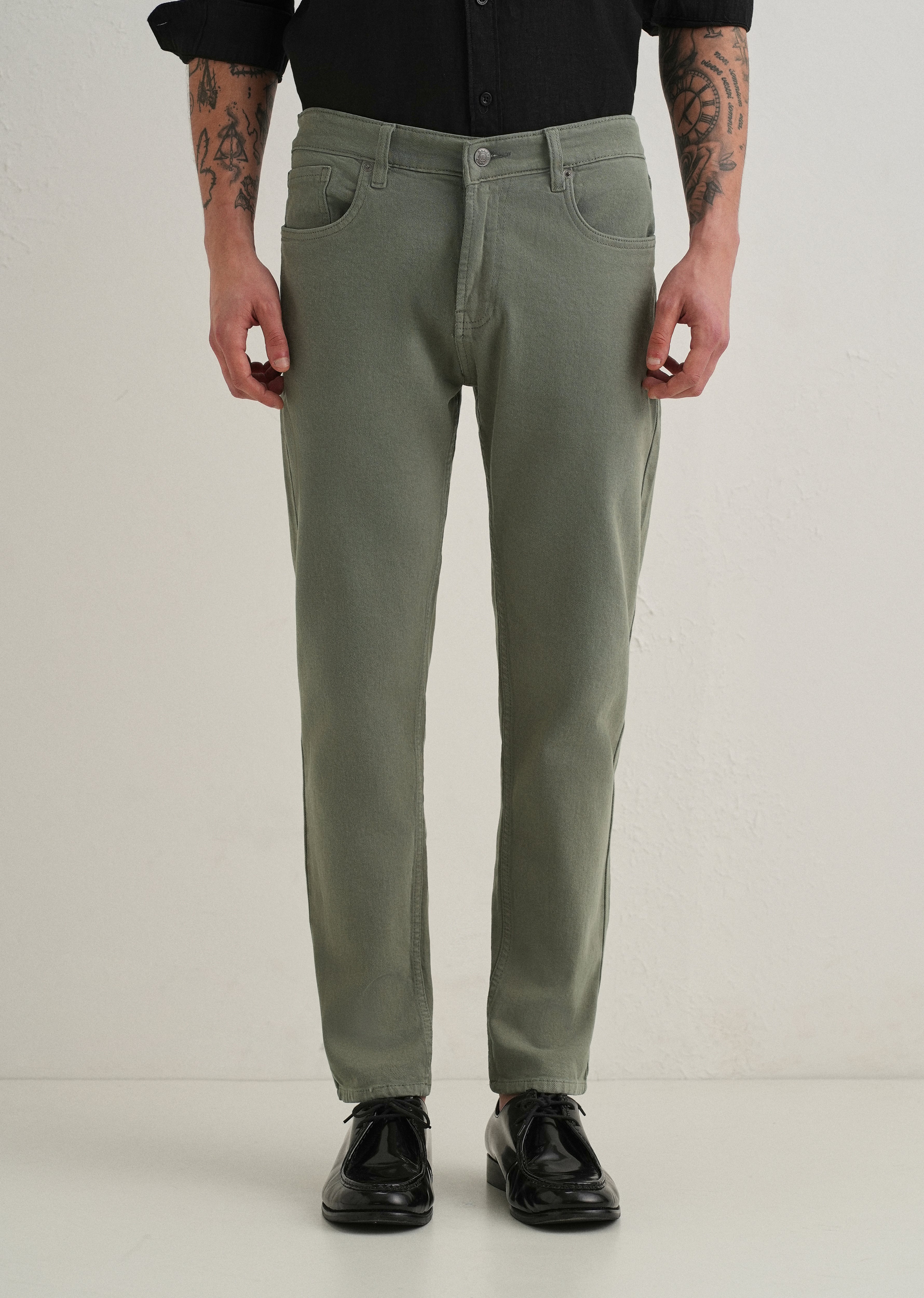 Green Ankle Slim Fit Denim