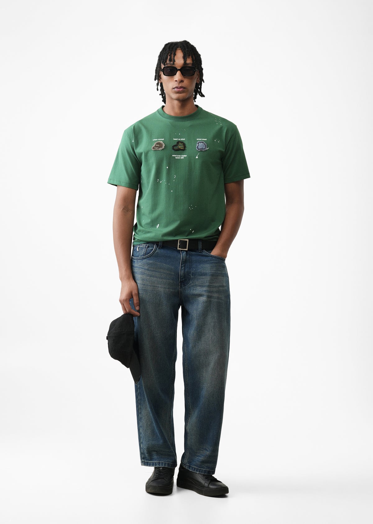 Green Applique Motif T-Shirt