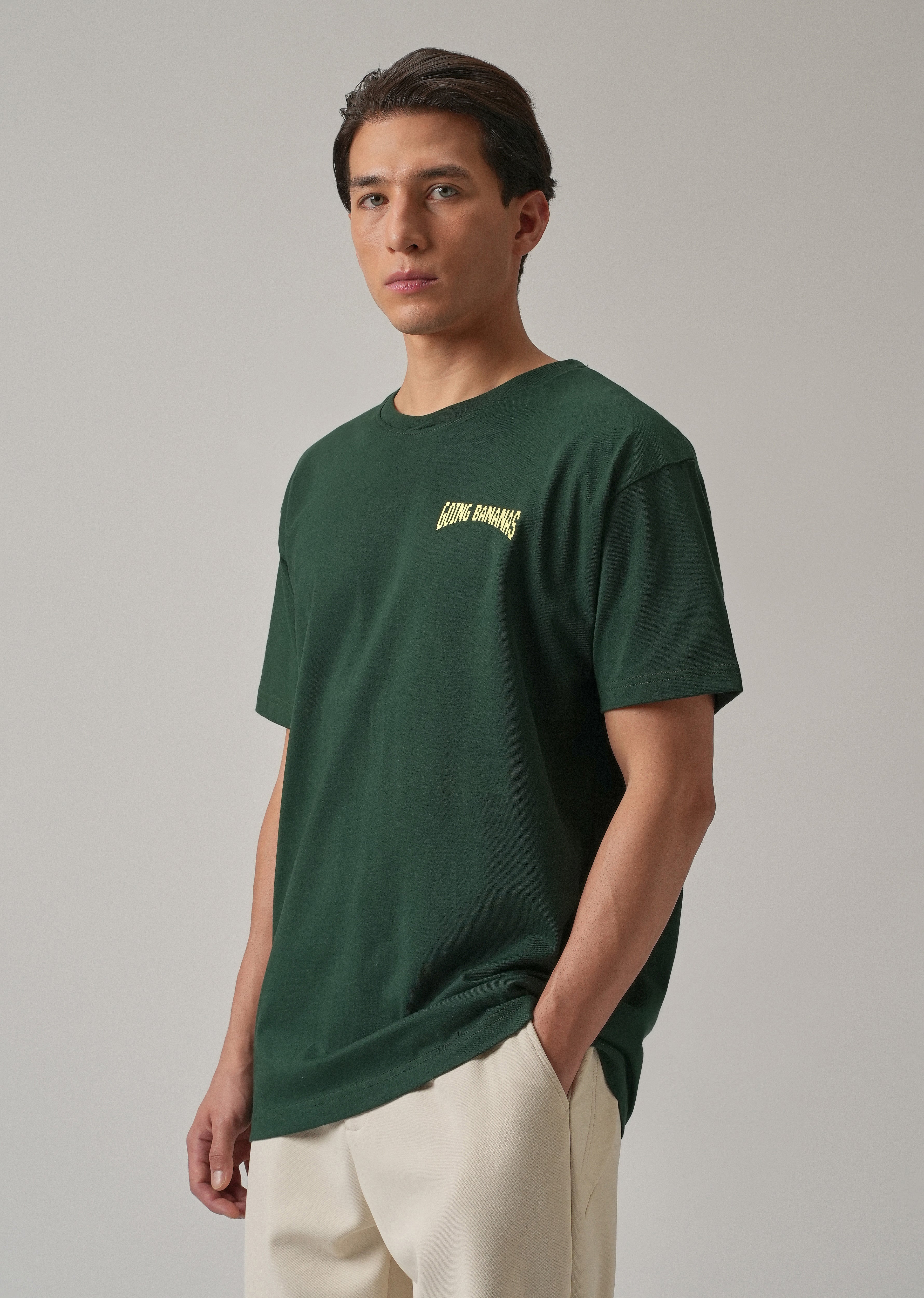 Green Back Printed Oversized T-Shirt