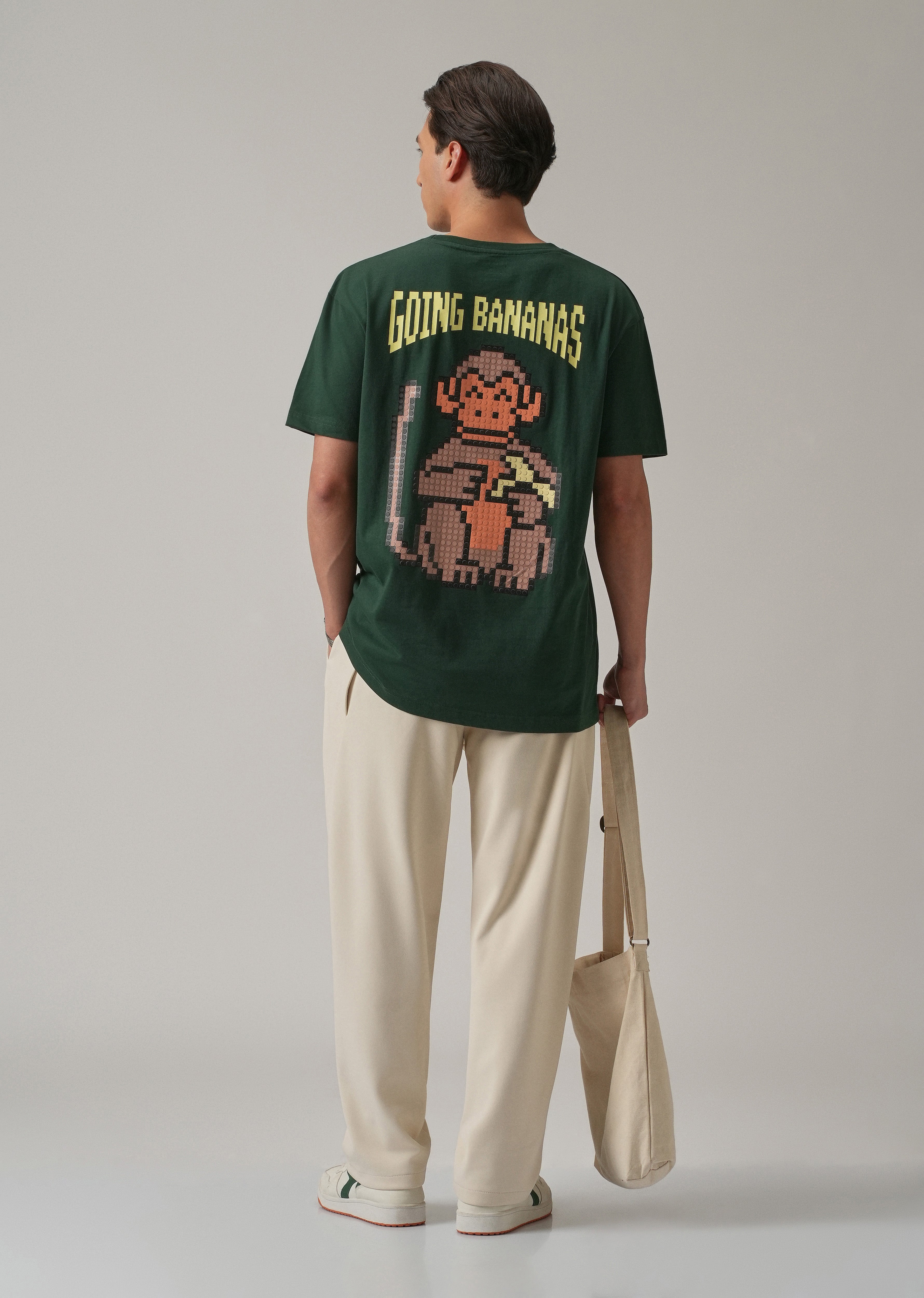 Green Back Printed Oversized T-Shirt