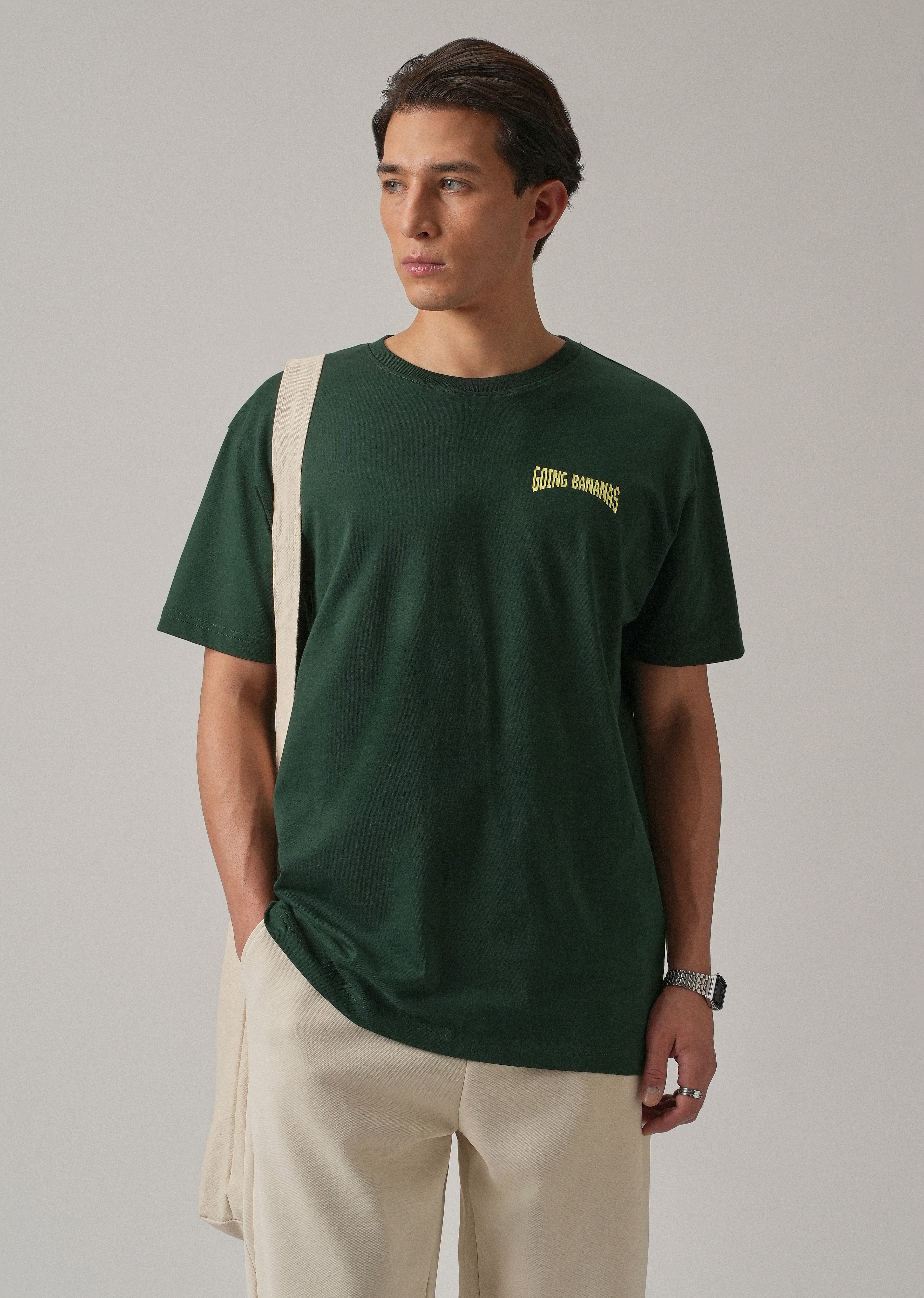 Green Back Printed Oversized T-Shirt
