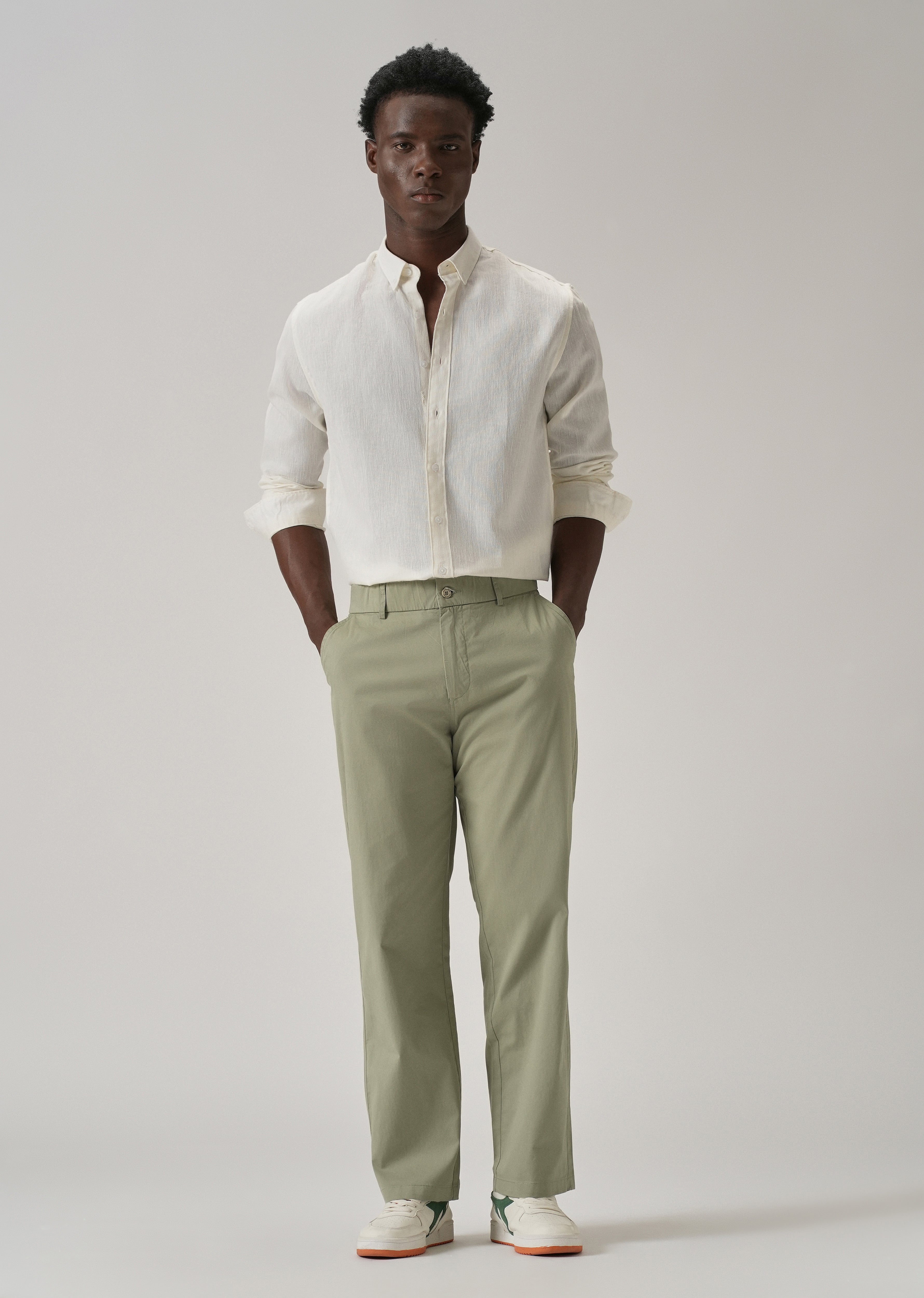 Baggy Fit Green Chinos