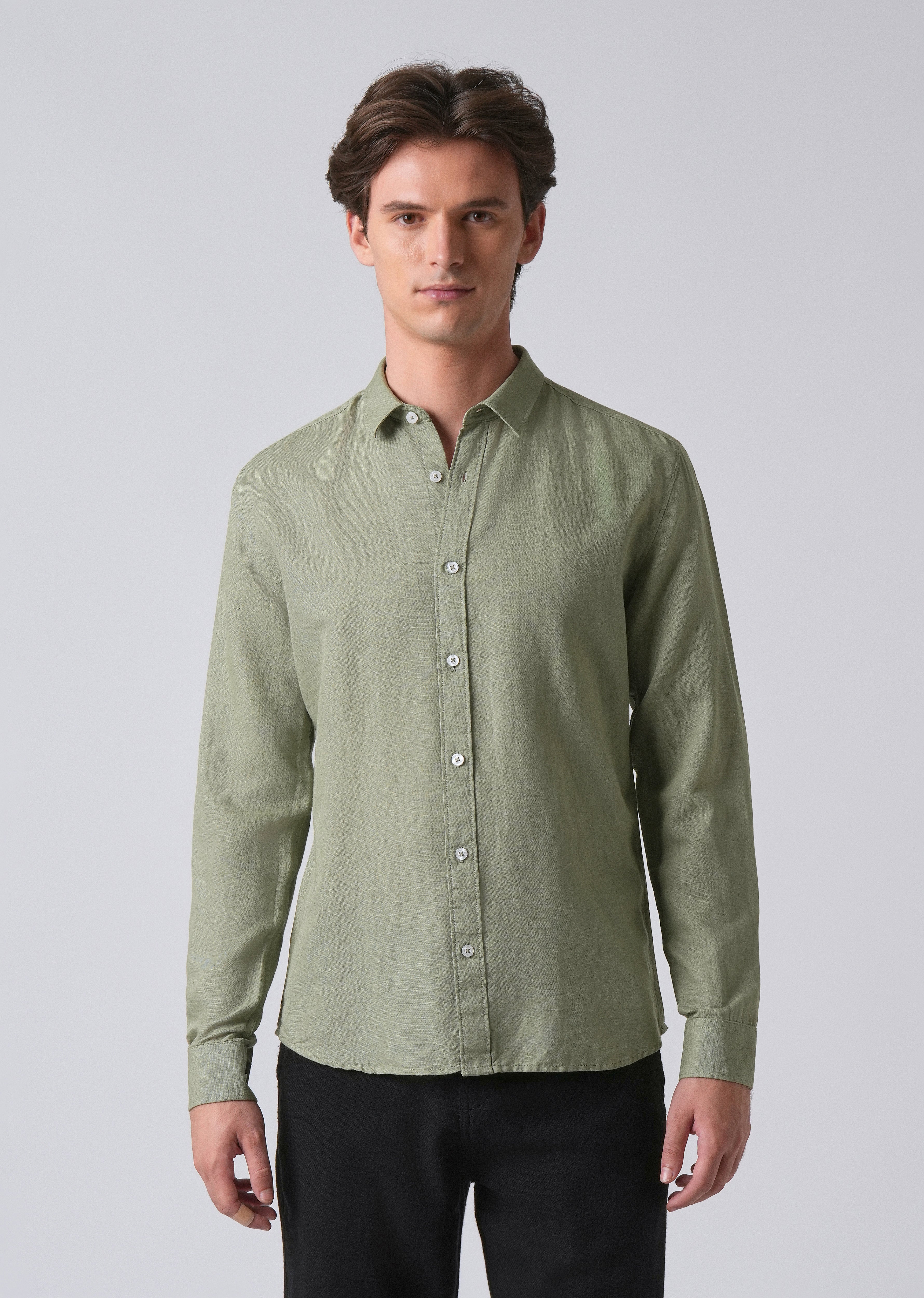 Green Linen Shirt