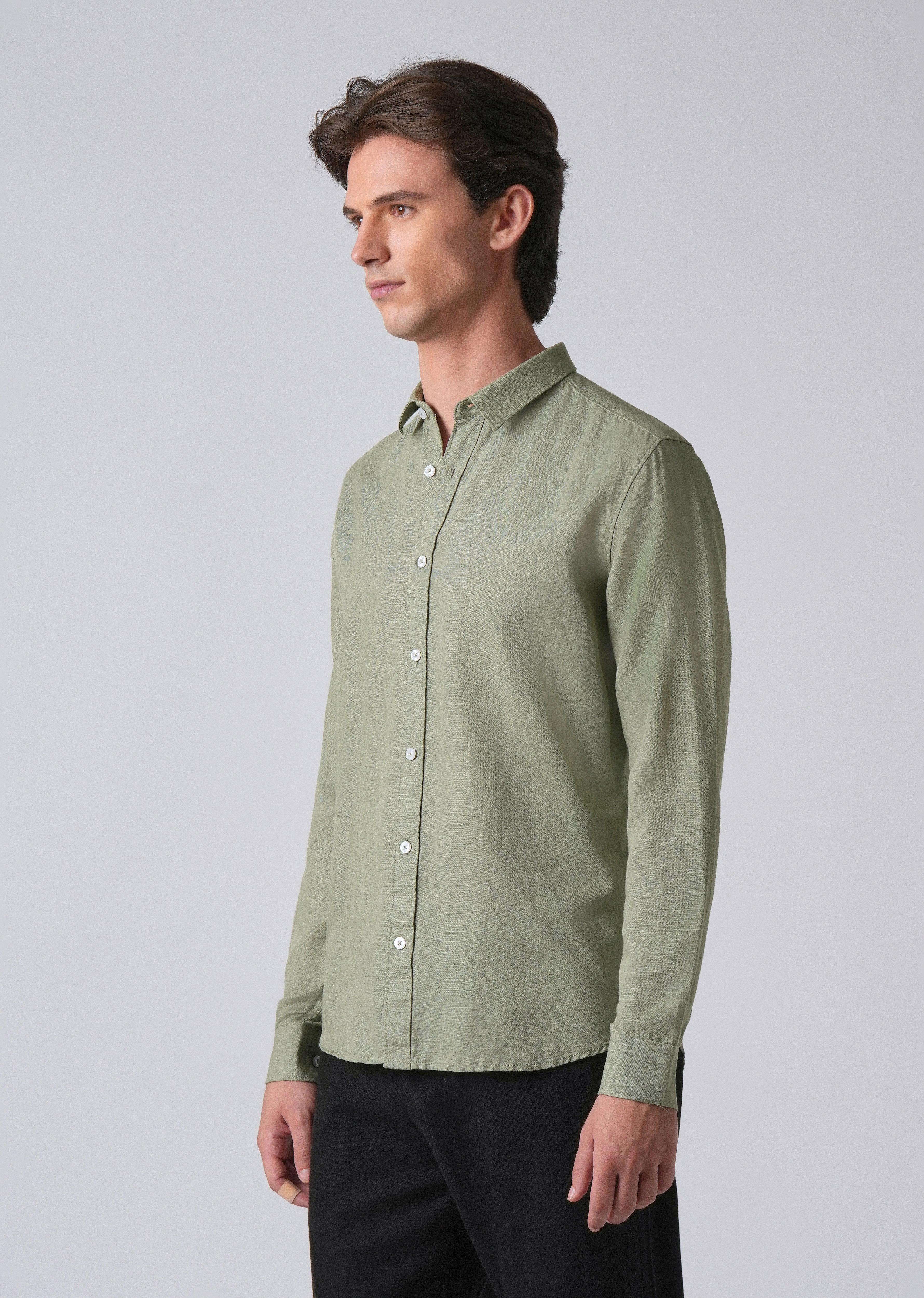 Green Linen Shirt