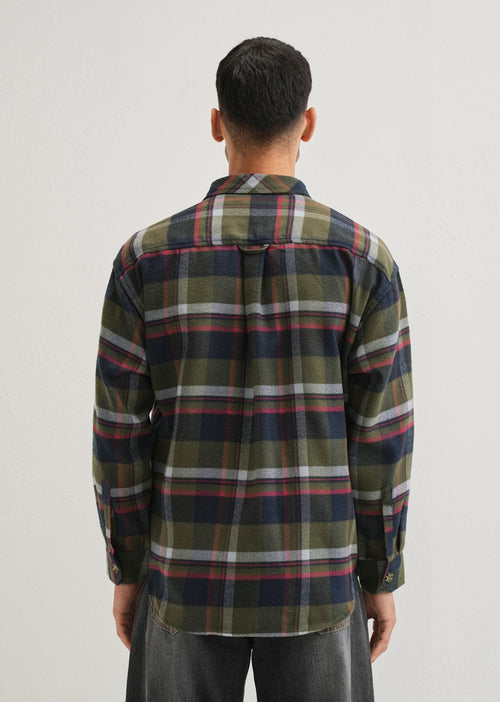 Green Checked Relaxed Fit Shacket